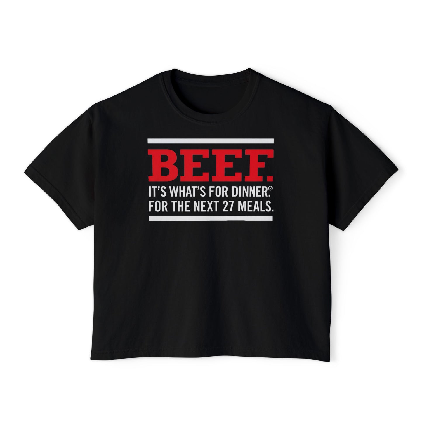 Beef: It's What's For Dinner Funny Graphic Boxy Tee - Autistic Routine image