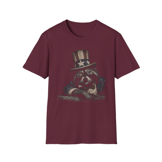 Patriotic Raccoon T-Shirt — Vintage Uncle Sam Raccoon Graphic Tee