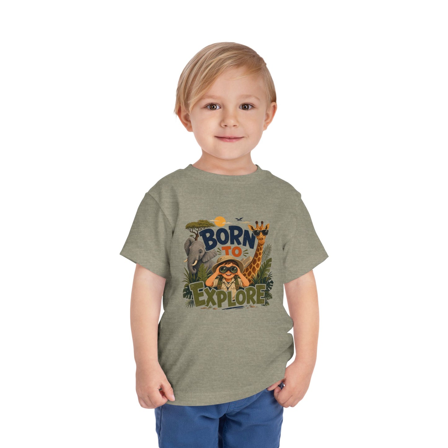 Born to Explore Toddler Tee — Jungle Safari Graphic Shirt