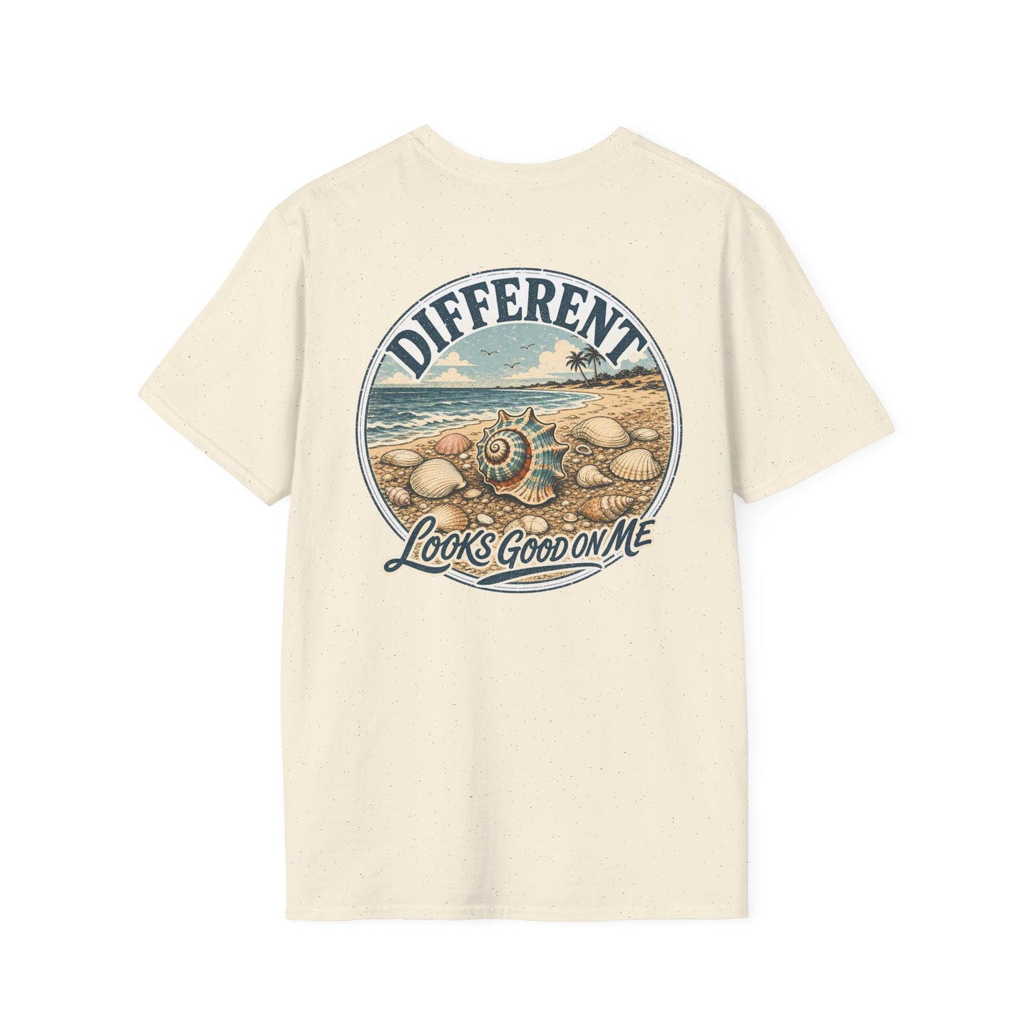 "Different Looks Good On Me" Vintage Seashell Graphic Tee