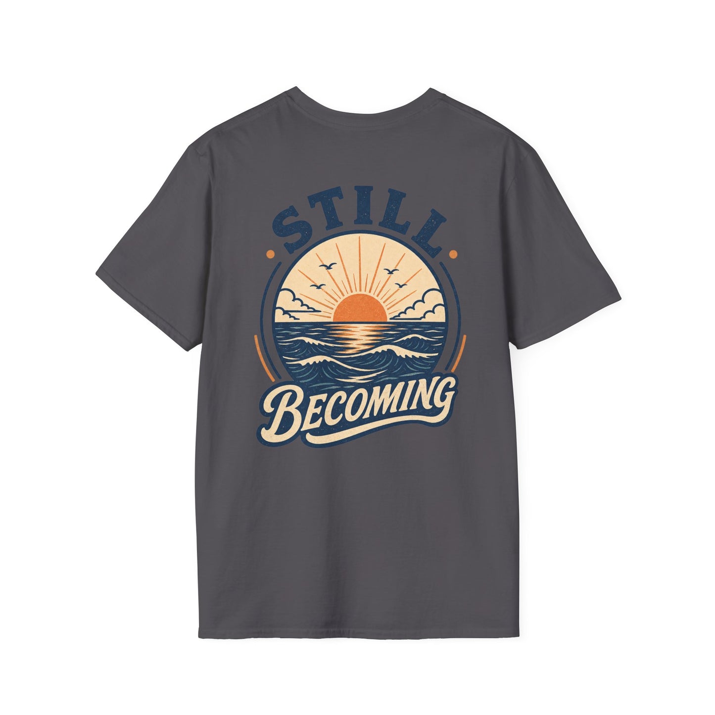 Still Becoming T-Shirt — Vintage Coastal Ocean Sunrise