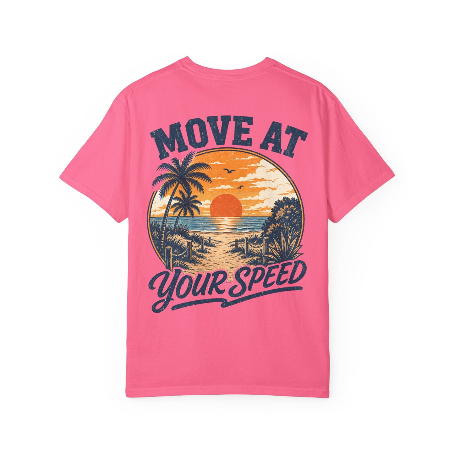 "Move At Your Speed" Retro Beach Sunset T-Shirt