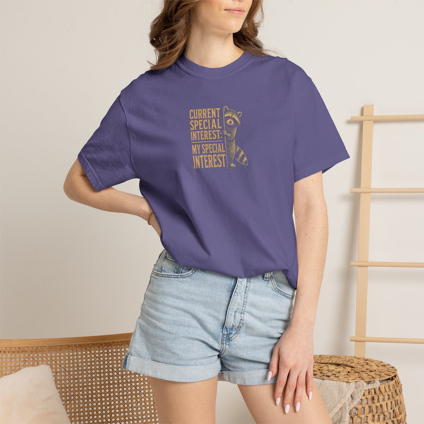 "Current Special Interest: My Special Interest" Raccoon Graphic Tee
