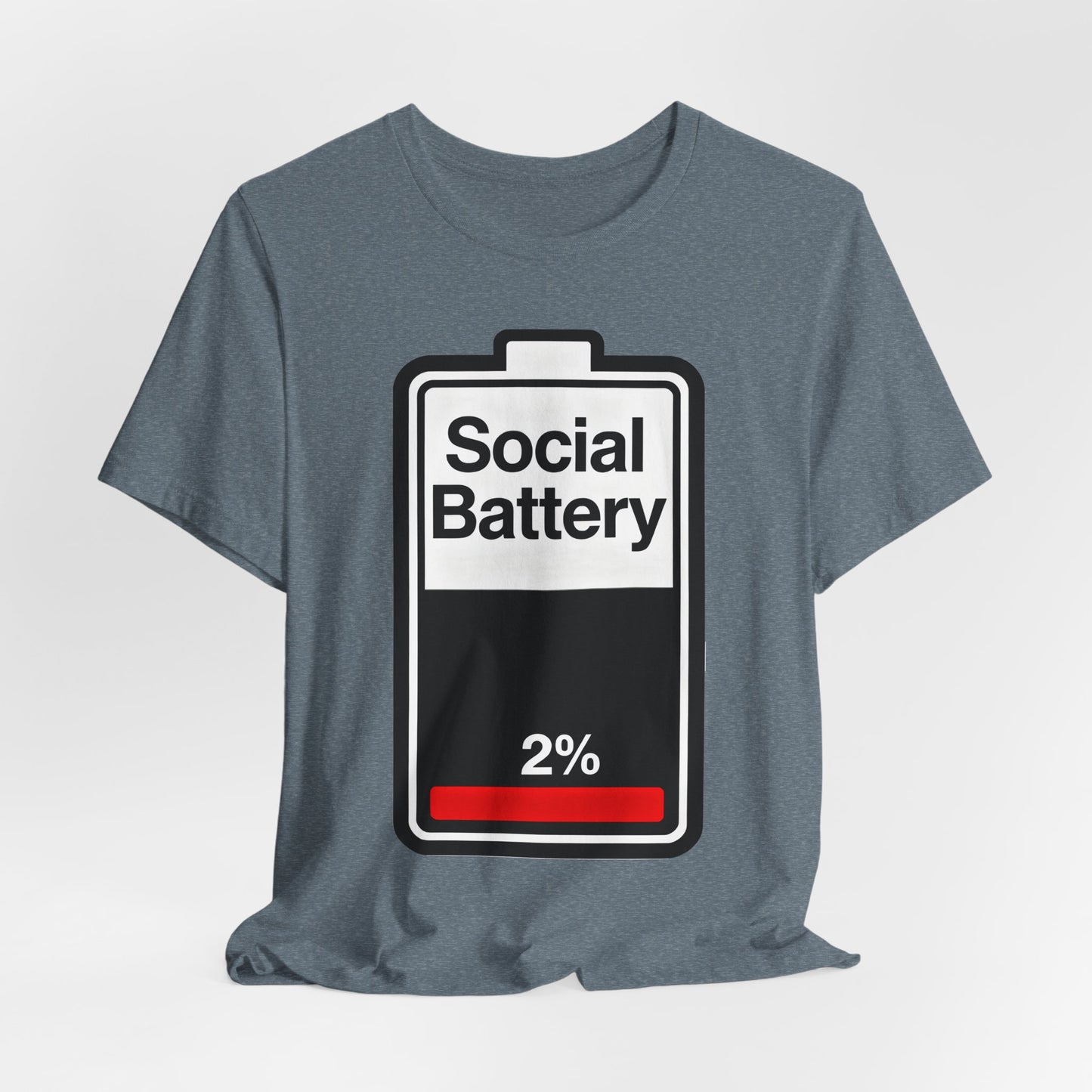 Social Battery 2% T-Shirt — Funny Introvert Low Energy Tee image 3