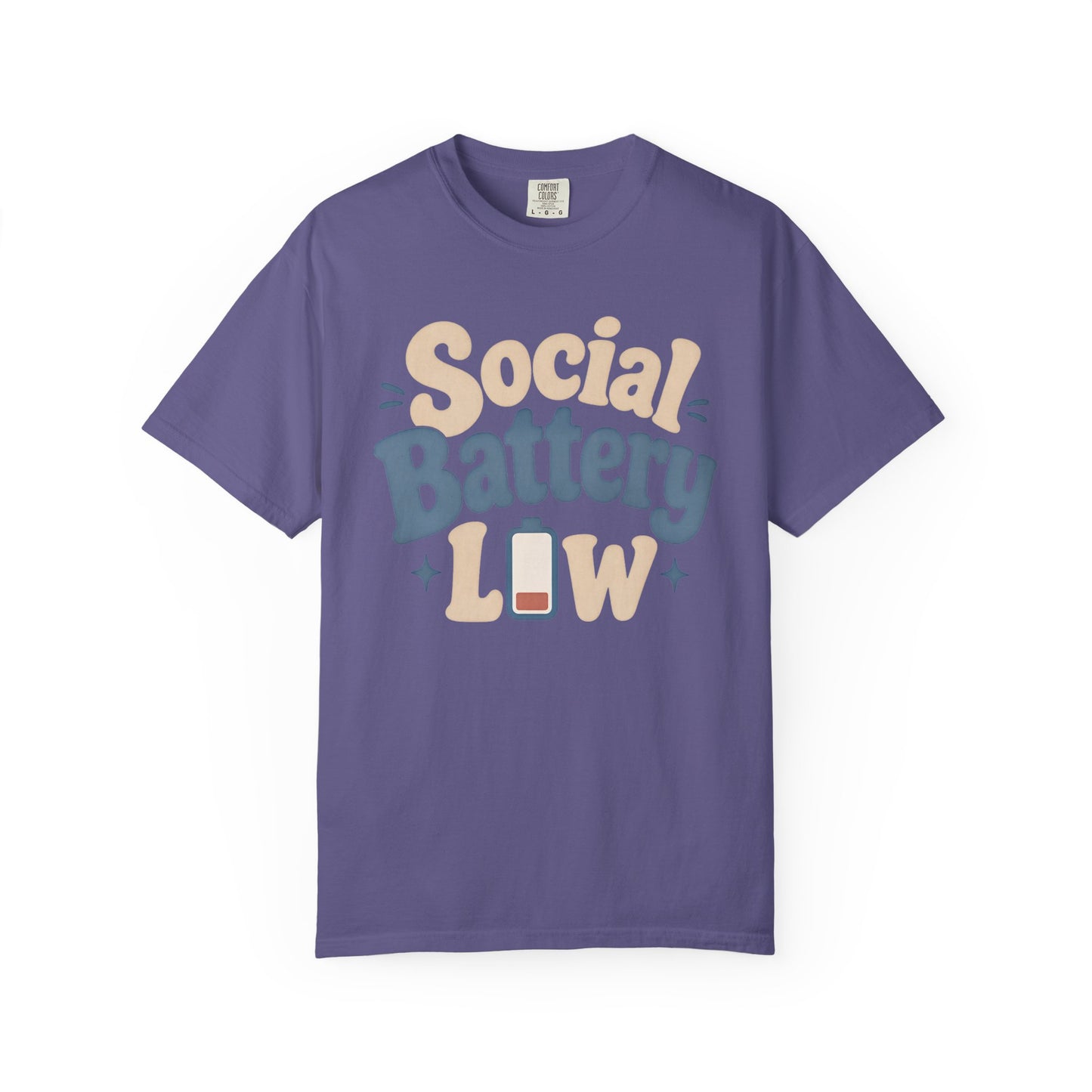 Social Battery Low T-Shirt — Funny Introvert Graphic Tee image