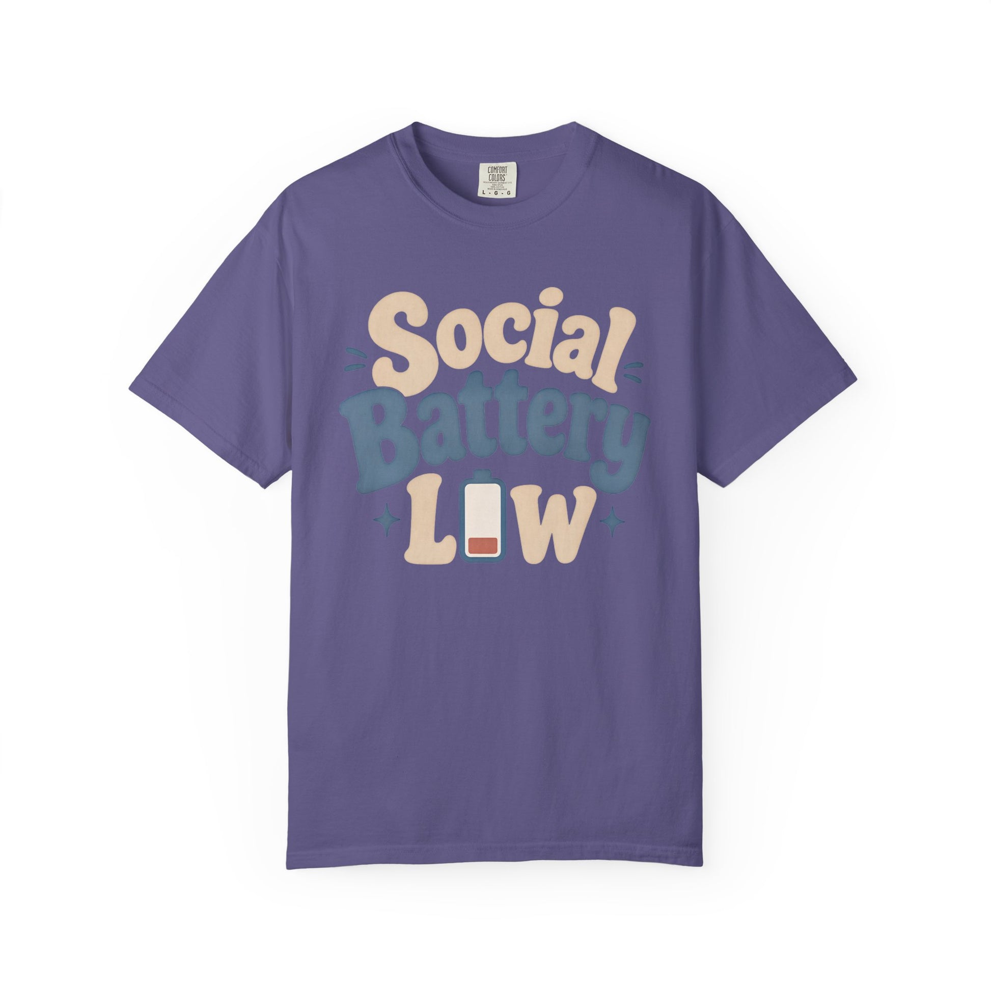 Social Battery Low T-Shirt — Funny Introvert Graphic Tee image