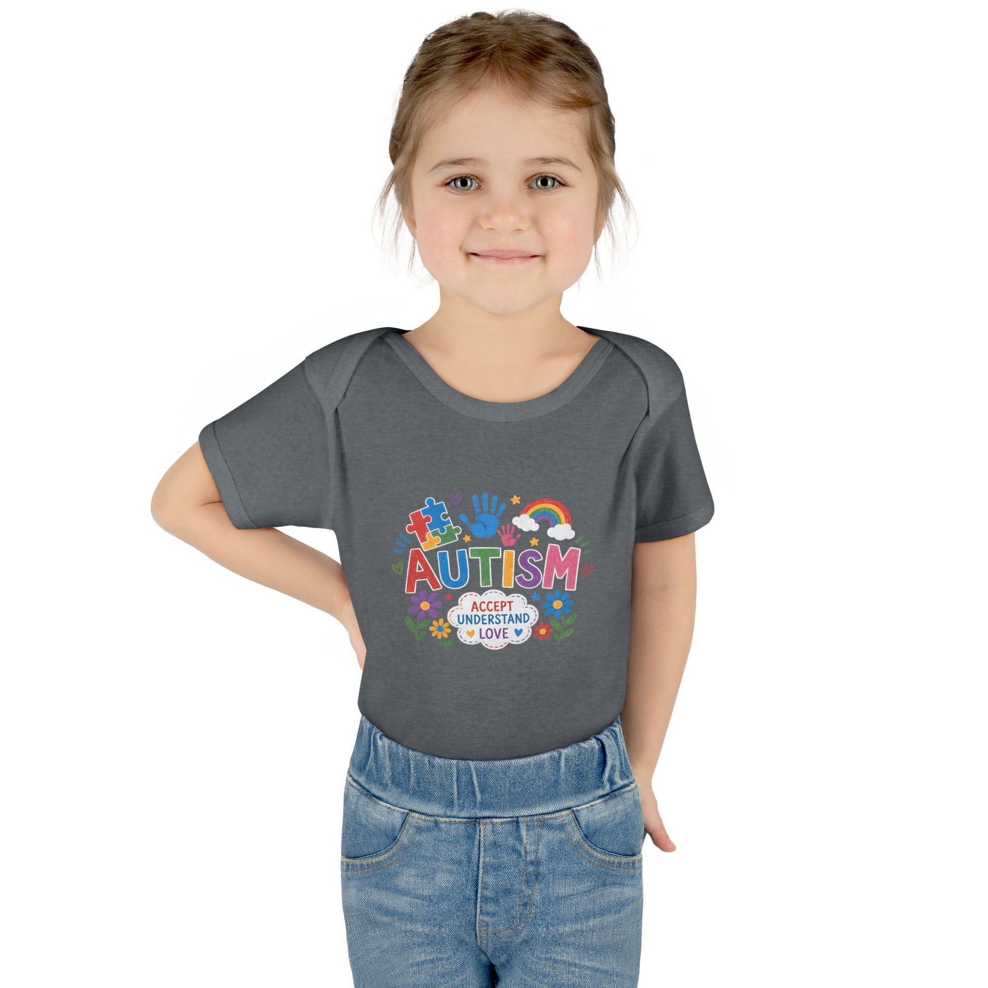 Autism Awareness Infant Bodysuit — 'Accept Understand Love' Colorful Design image 33