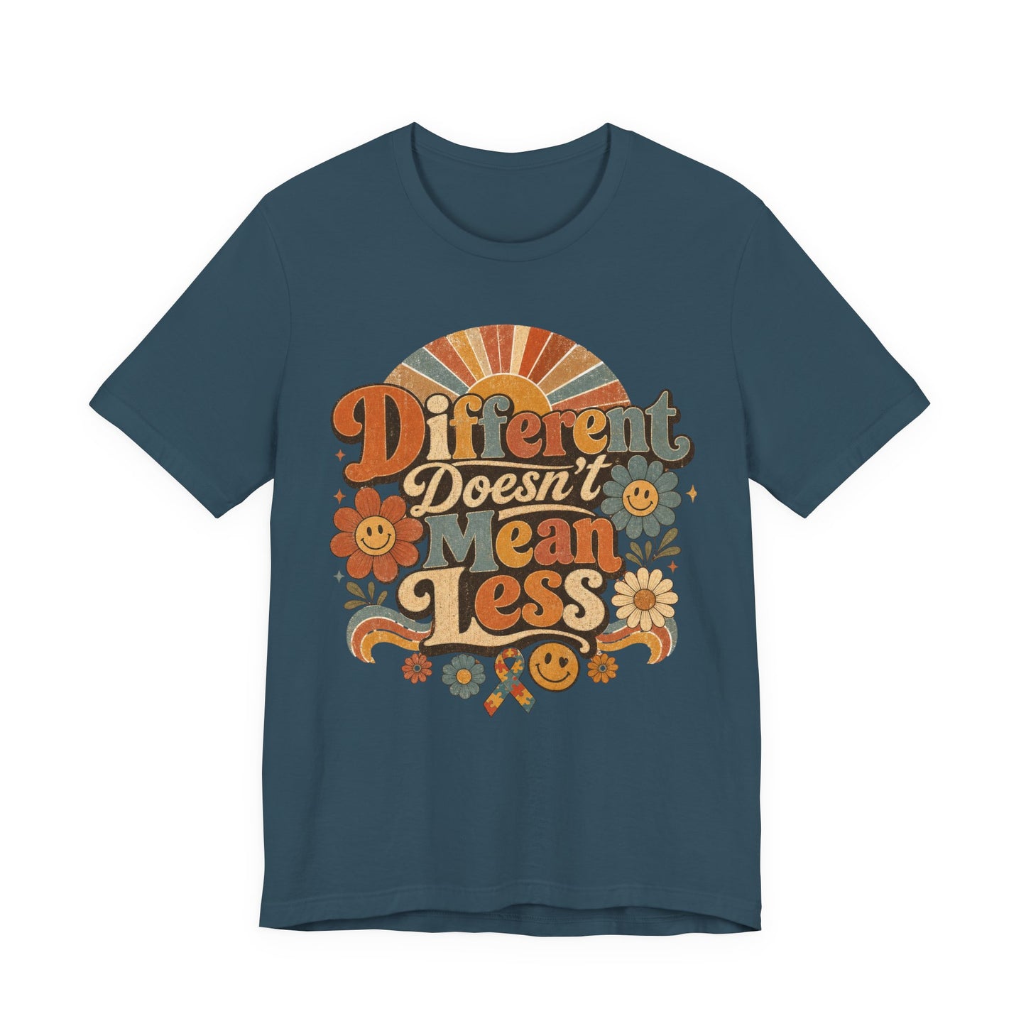 Different Doesn't Mean Less Retro Graphic Tee image