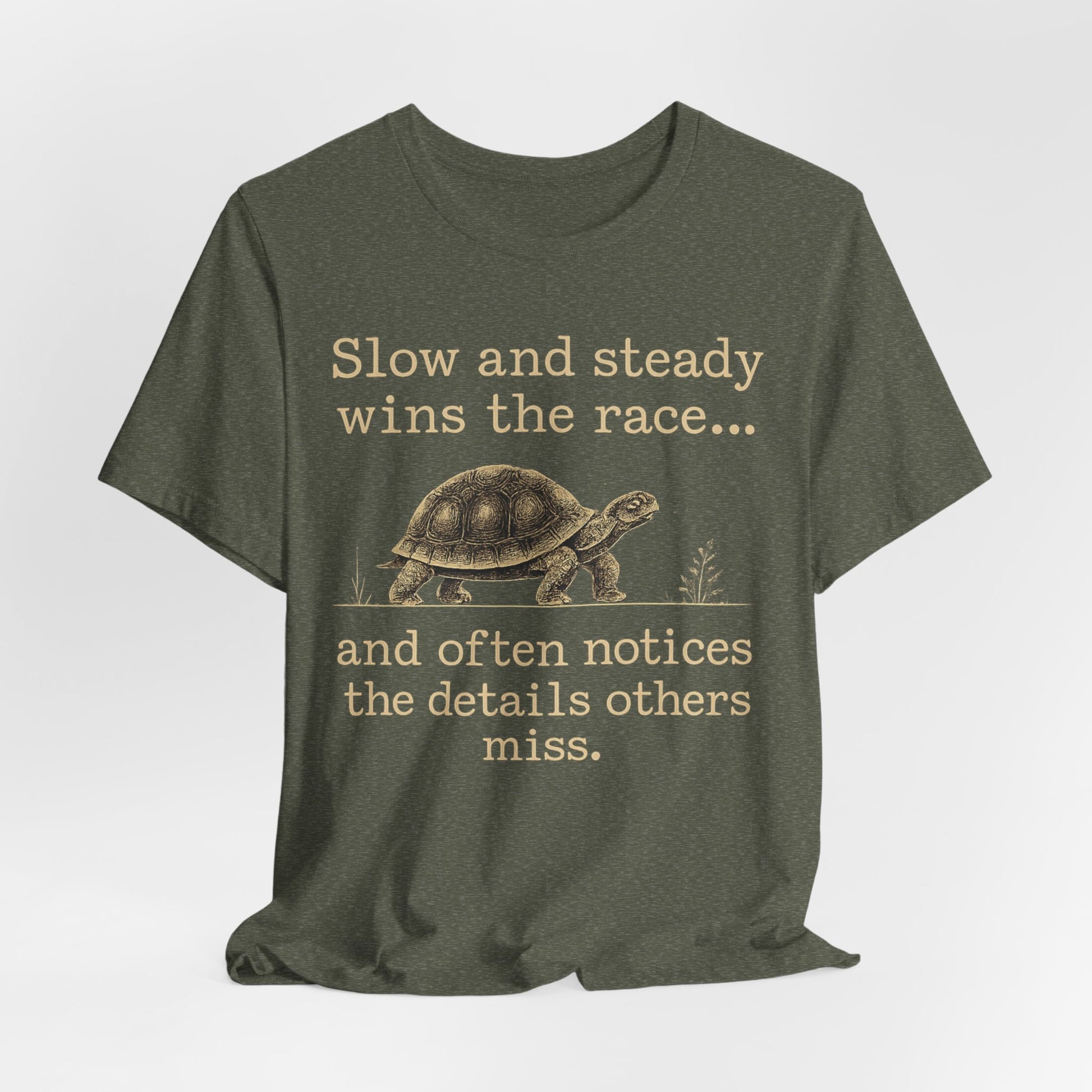 Slow and Steady Wins the Race T-Shirt — Detail-Oriented Turtle Graphic Tee image 15