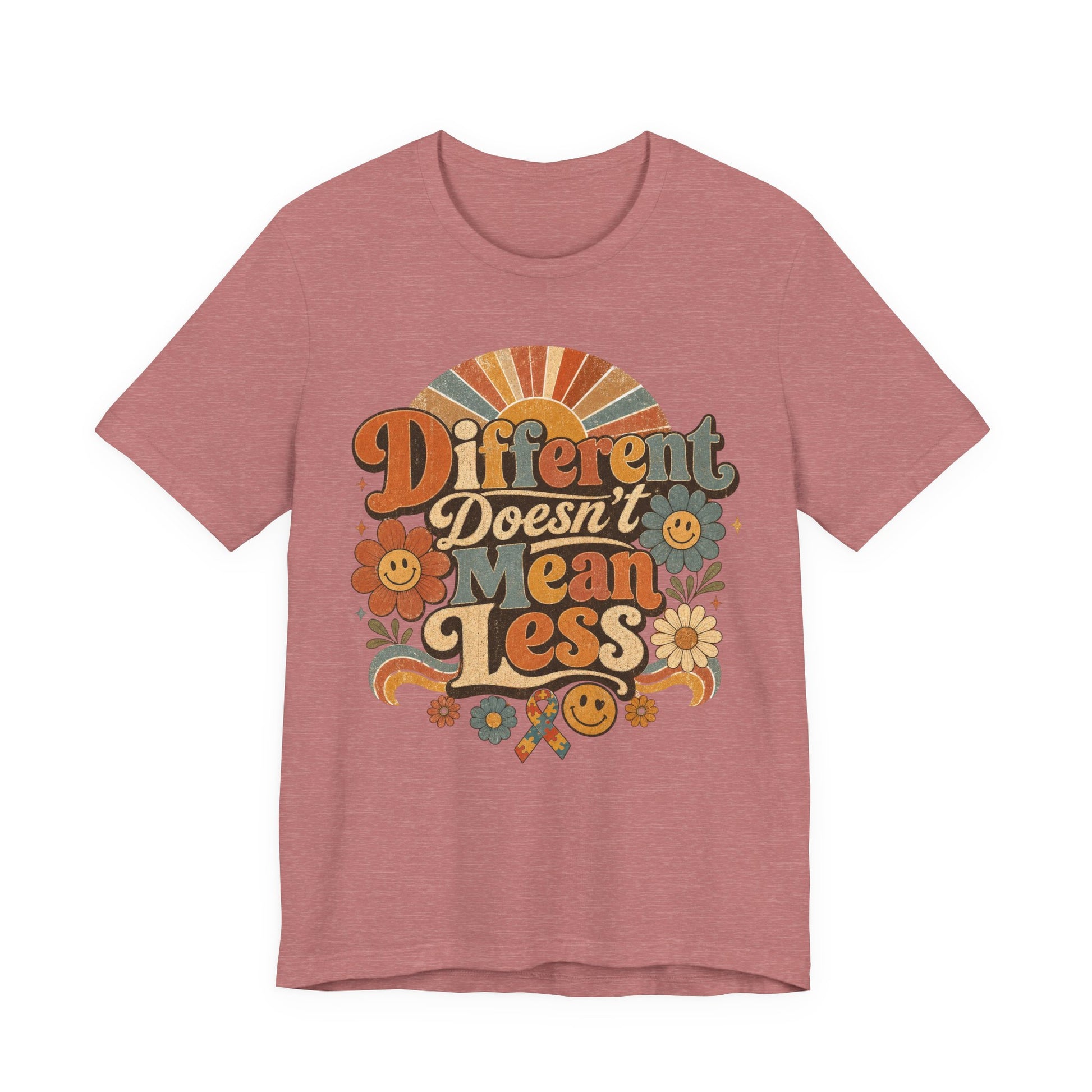 Different Doesn't Mean Less Retro Graphic Tee image