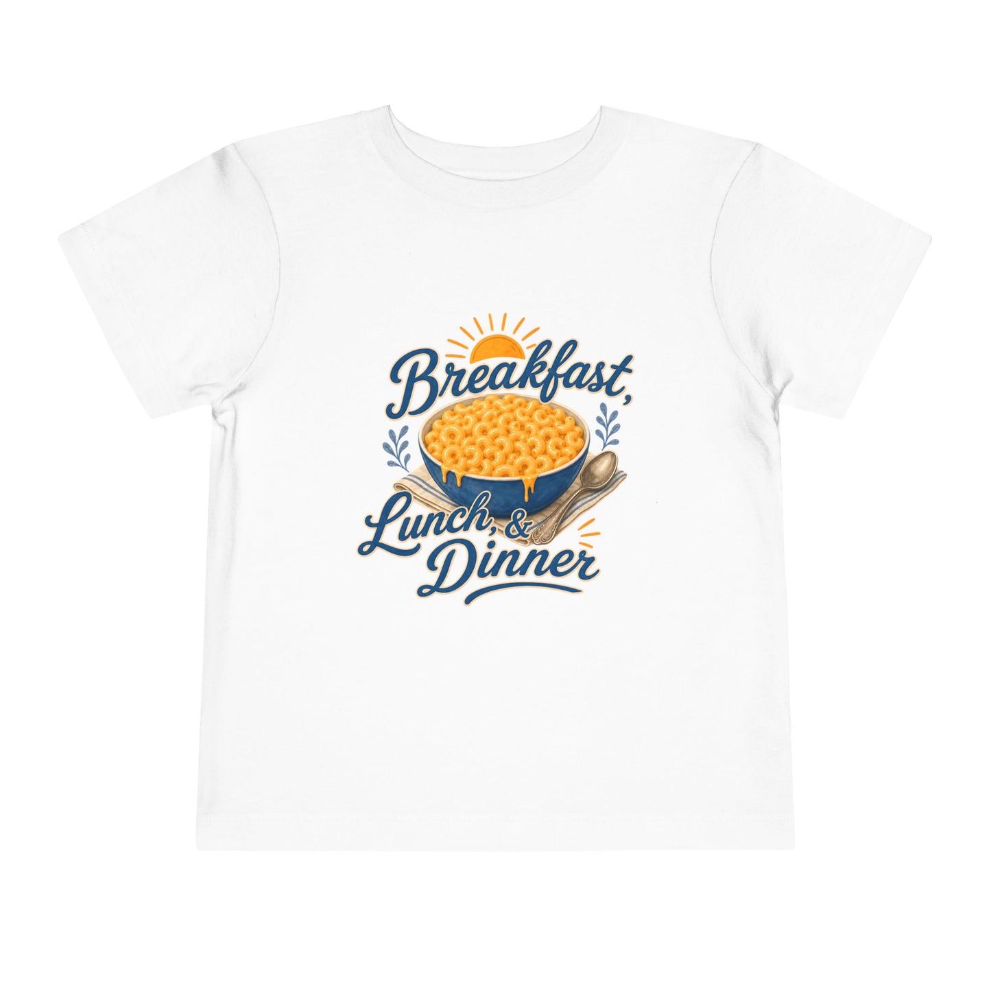 "Breakfast, Lunch & Dinner" Mac and Cheese Kids Shirt Toddler Tee