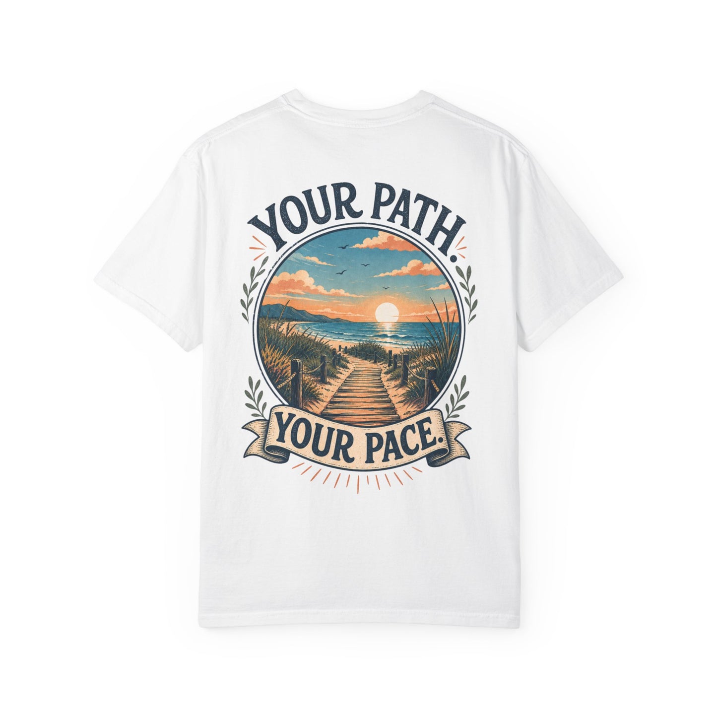 Your Path, Your Pace T-Shirt — Scenic Beach Sunset Graphic Tee