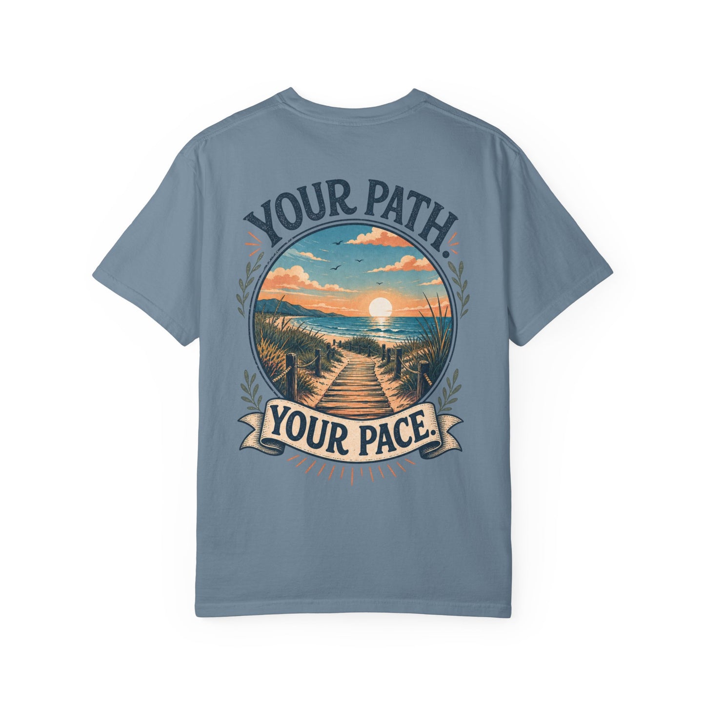 Your Path, Your Pace T-Shirt — Scenic Beach Sunset Graphic Tee