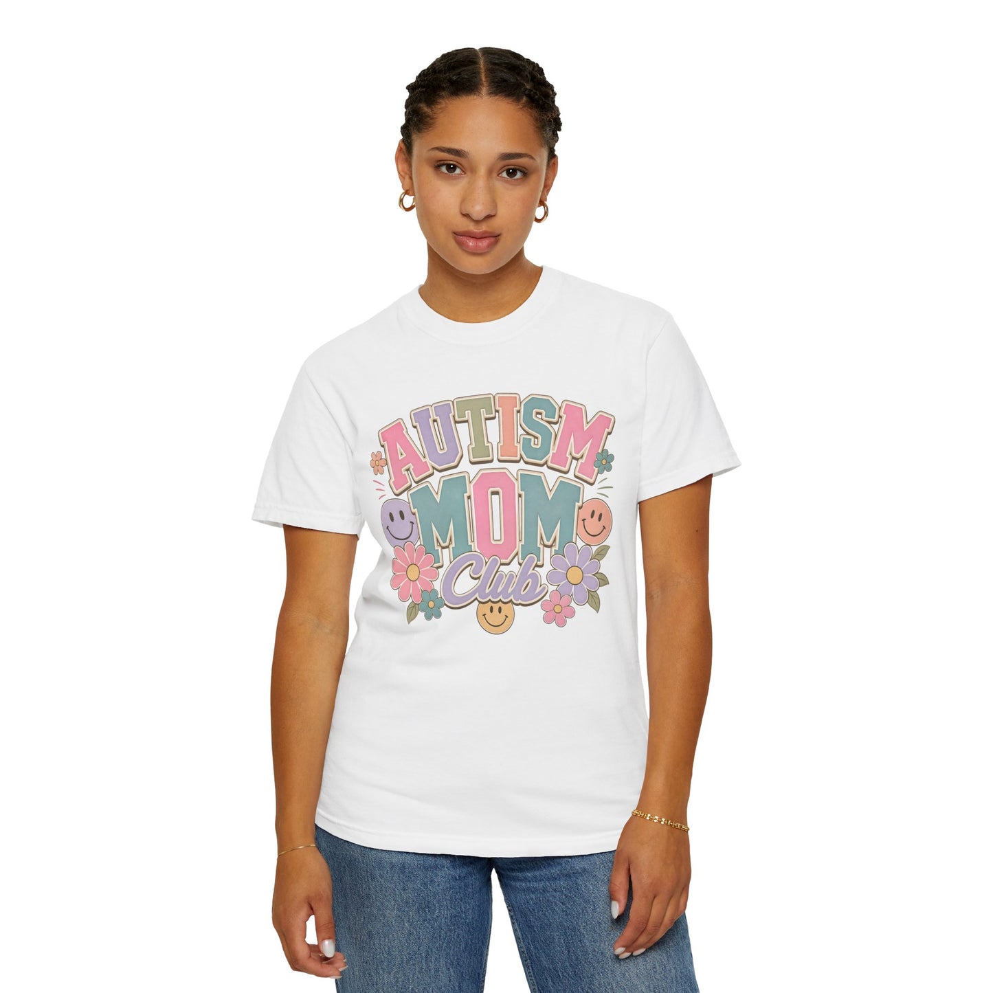 Autism Mom Club T-Shirt — Pastel Floral Support Tee image 1