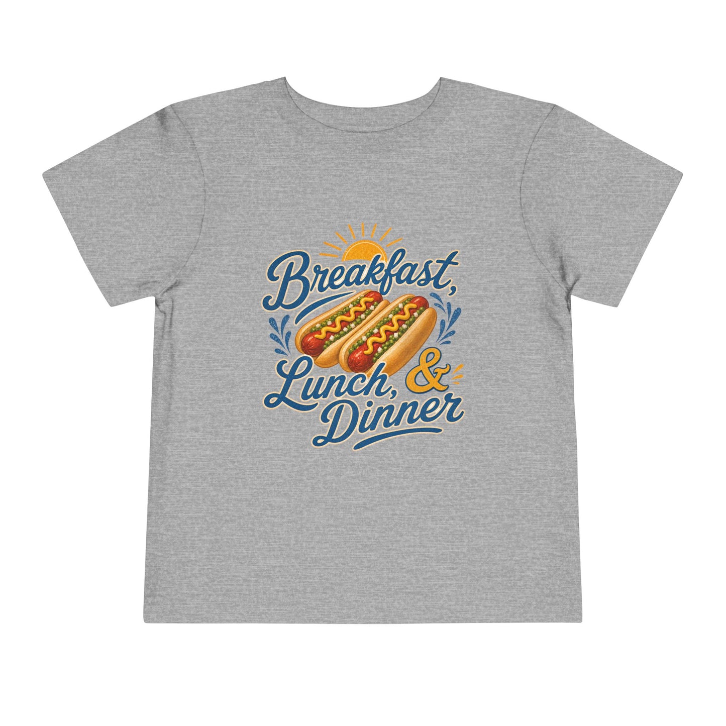 "Breakfast, Lunch & Dinner" Hot Dog Kids T‑Shirt Toddler Tee —