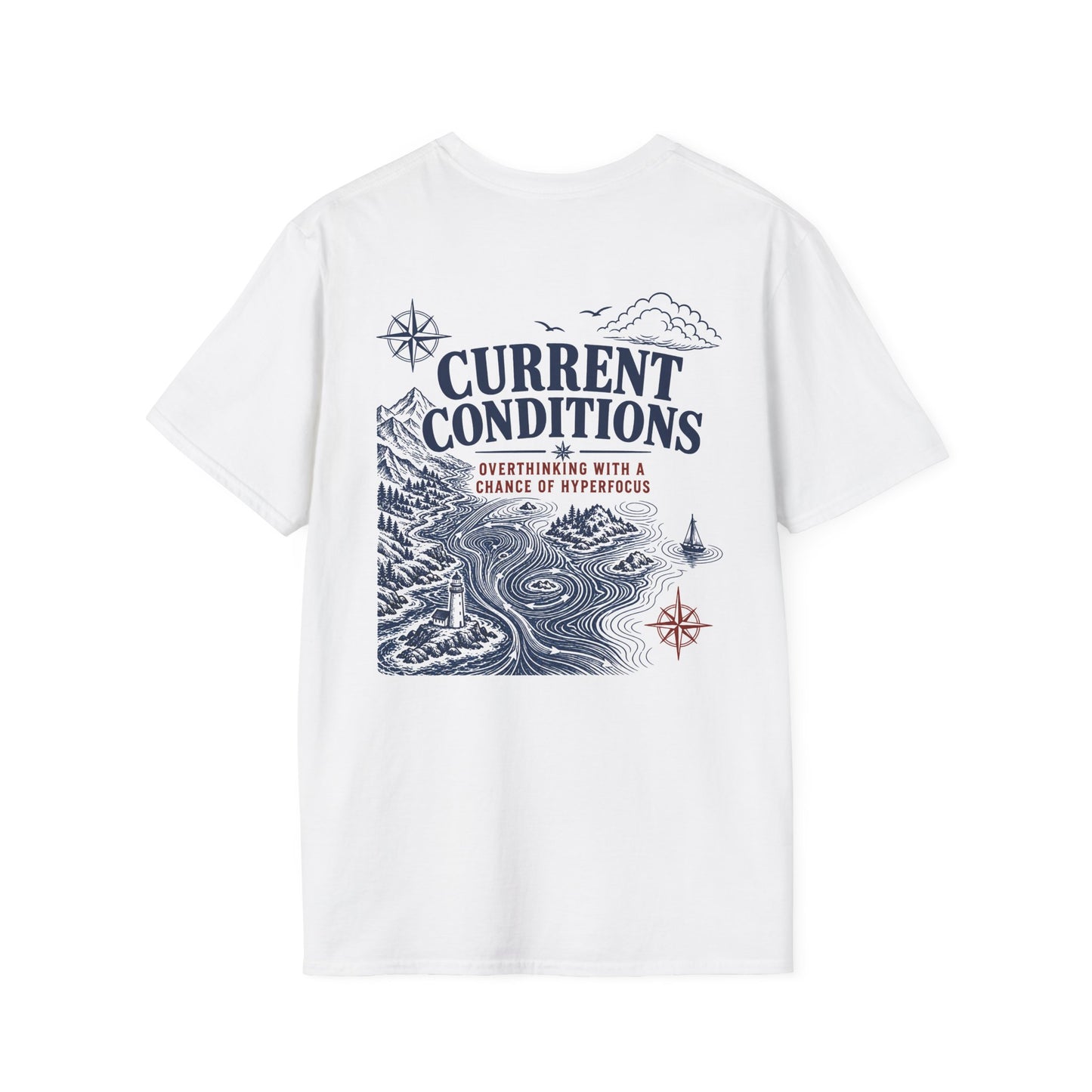 "Current Conditions" Nautical Lighthouse Compass Graphic T-Shirt