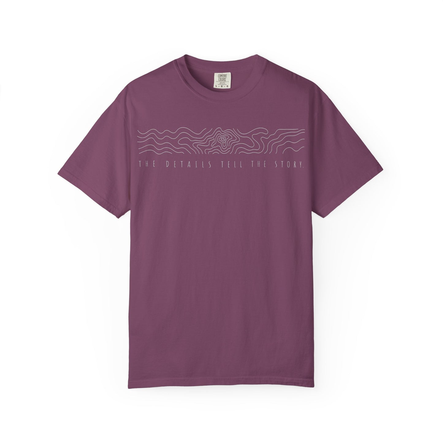 "The Details Tell The Story" White Print minimal graphic t-shirt