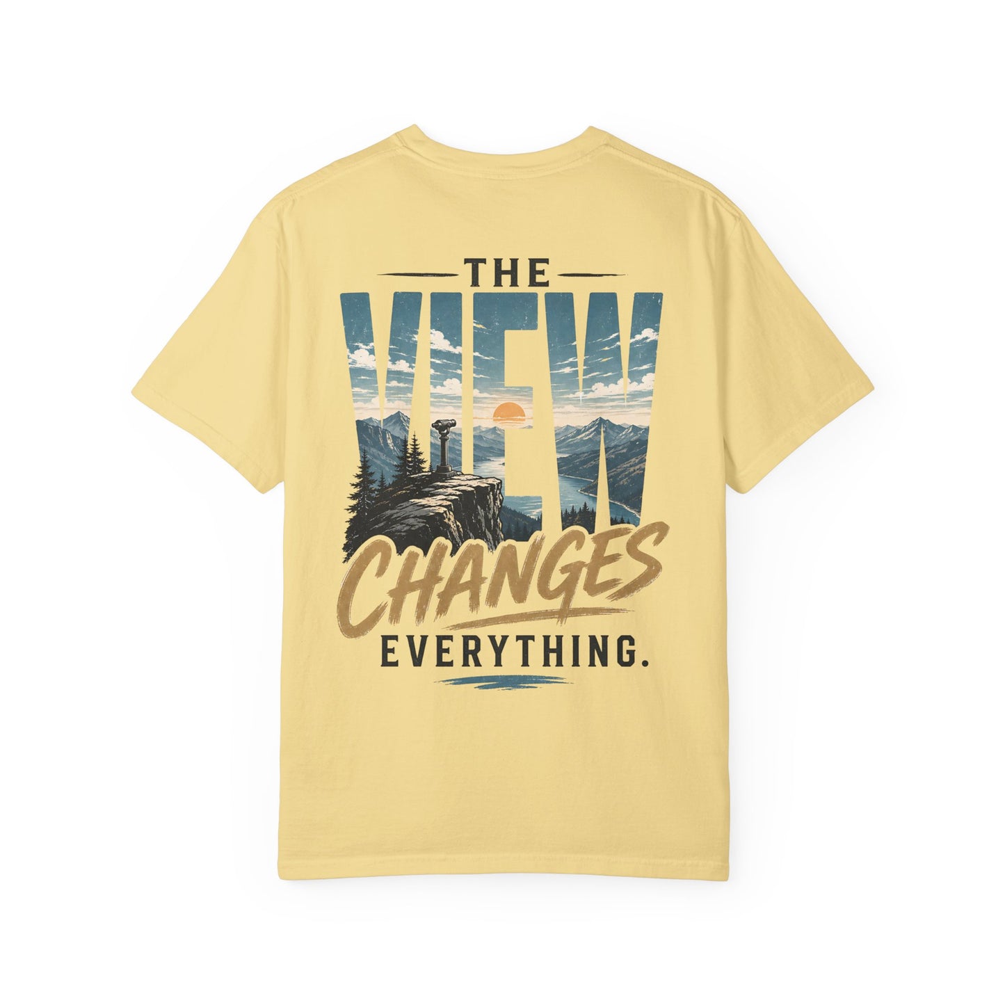 “The View Changes Everything” Scenic Graphic Tee Shirt
