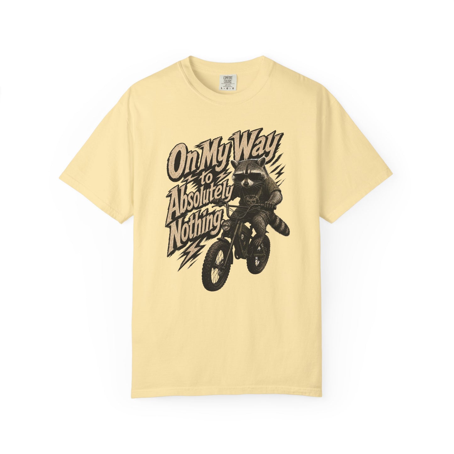 "On My Way to Absolutely Nothing" Raccoon E-Bike Graphic Tee