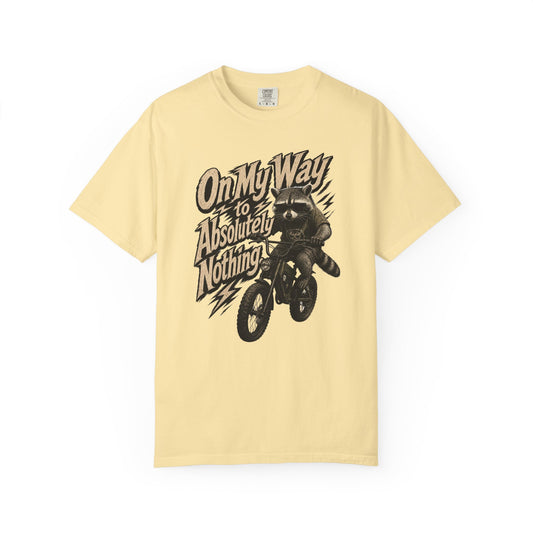 "On My Way to Absolutely Nothing" Raccoon E-Bike Graphic Tee