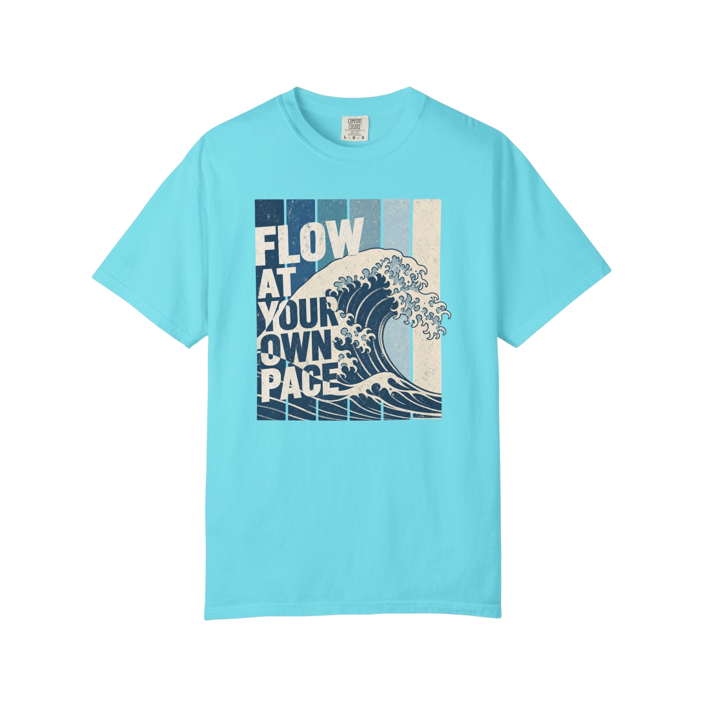 Flow at Your Own Pace T-Shirt — Vintage Surf Wave Graphic Tee