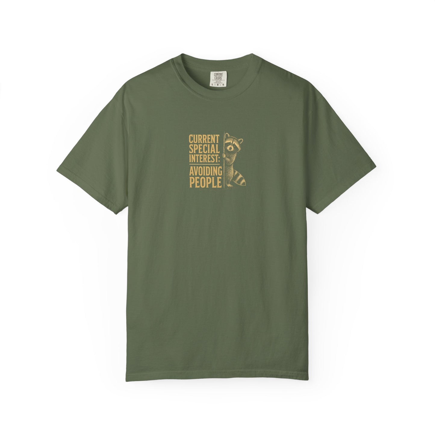 Avoiding People T-Shirt — Funny Introvert Raccoon Graphic Tee