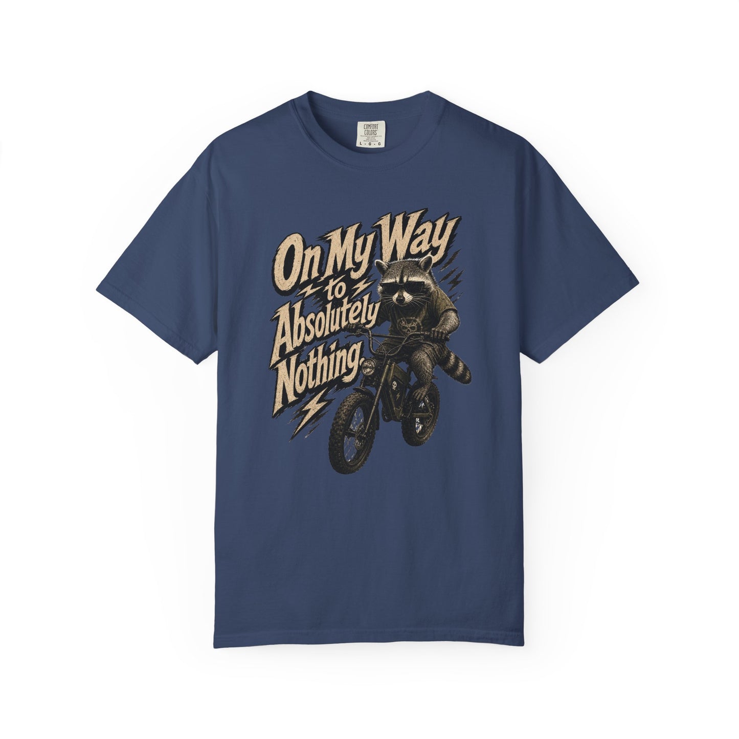 "On My Way to Absolutely Nothing" Raccoon E-Bike Graphic Tee