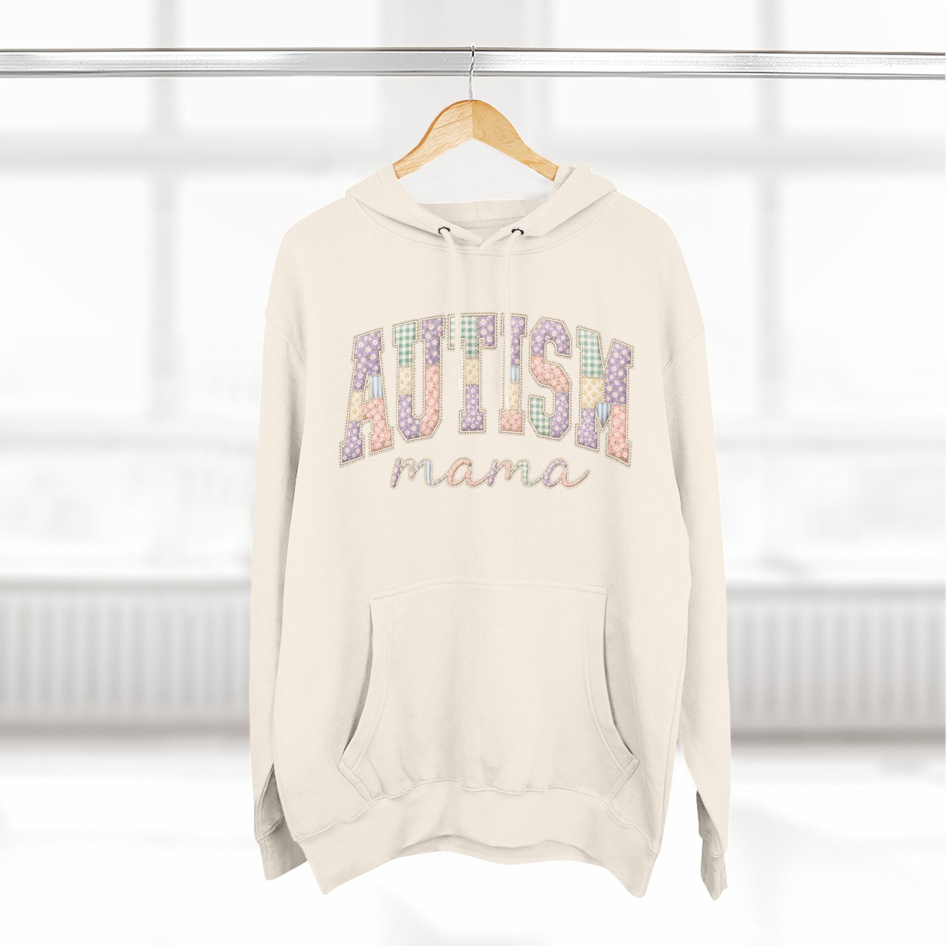 Autism Mama Hoodie — Pastel Patchwork-Pattern Support Sweatshirt image 11