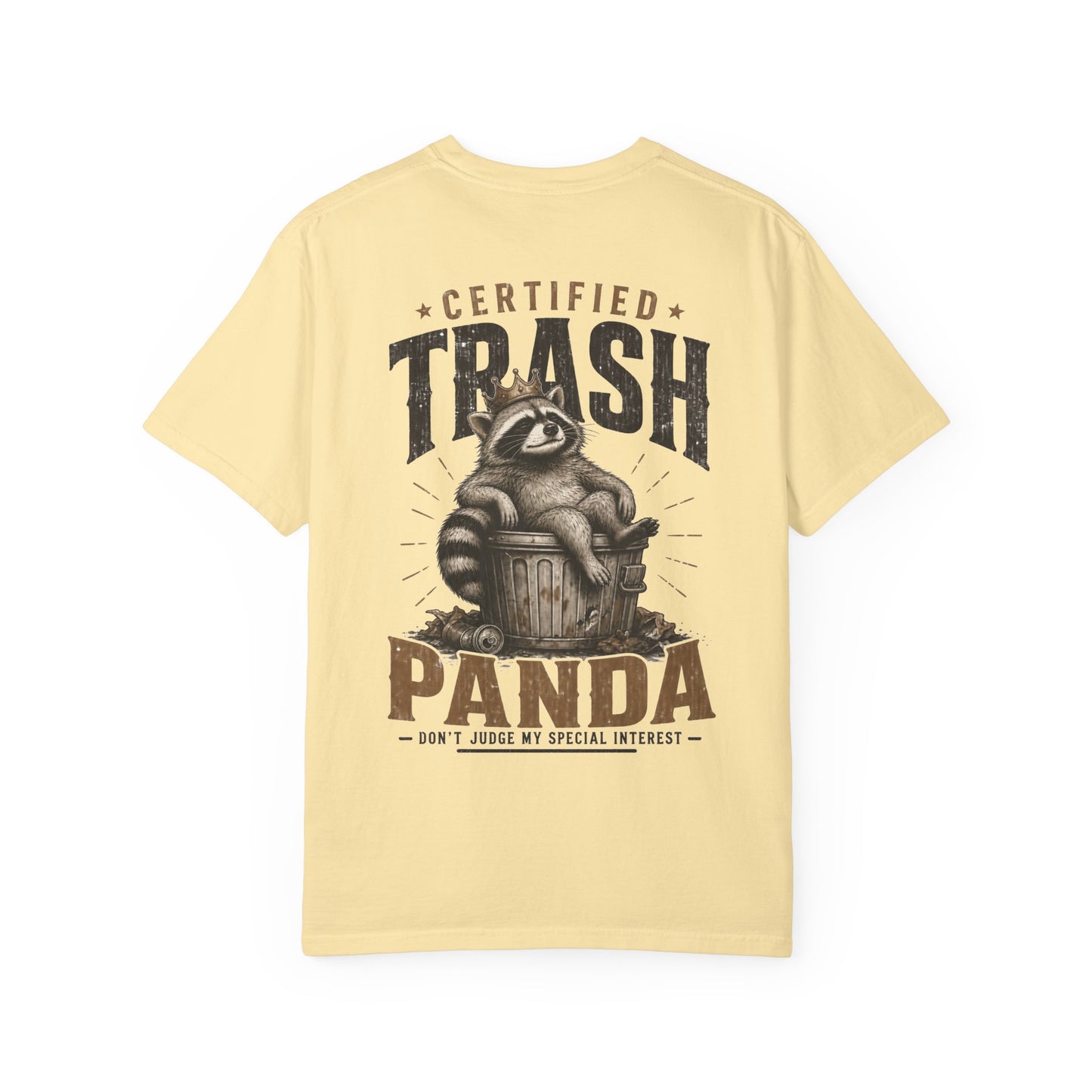 Certified Trash Panda T-Shirt — Funny Raccoon Graphic Tee BACK PRINT