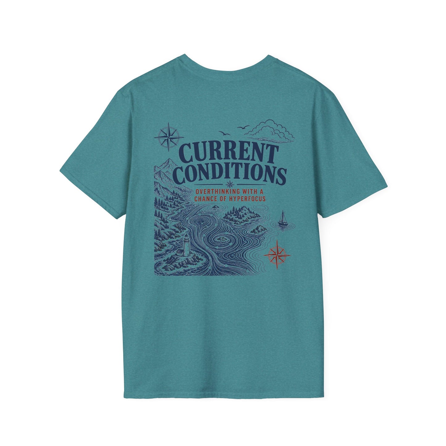 "Current Conditions" Nautical Lighthouse Compass Graphic T-Shirt
