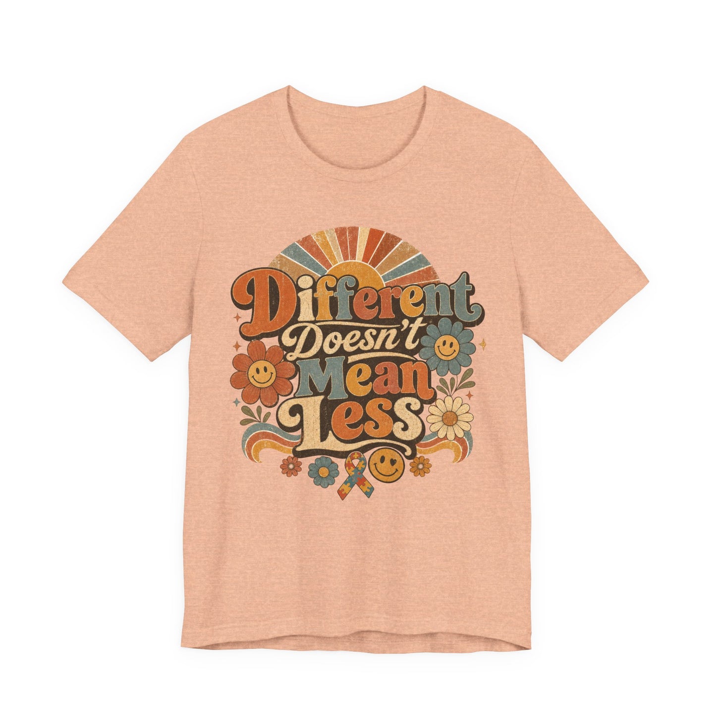 Different Doesn't Mean Less Retro Graphic Tee image