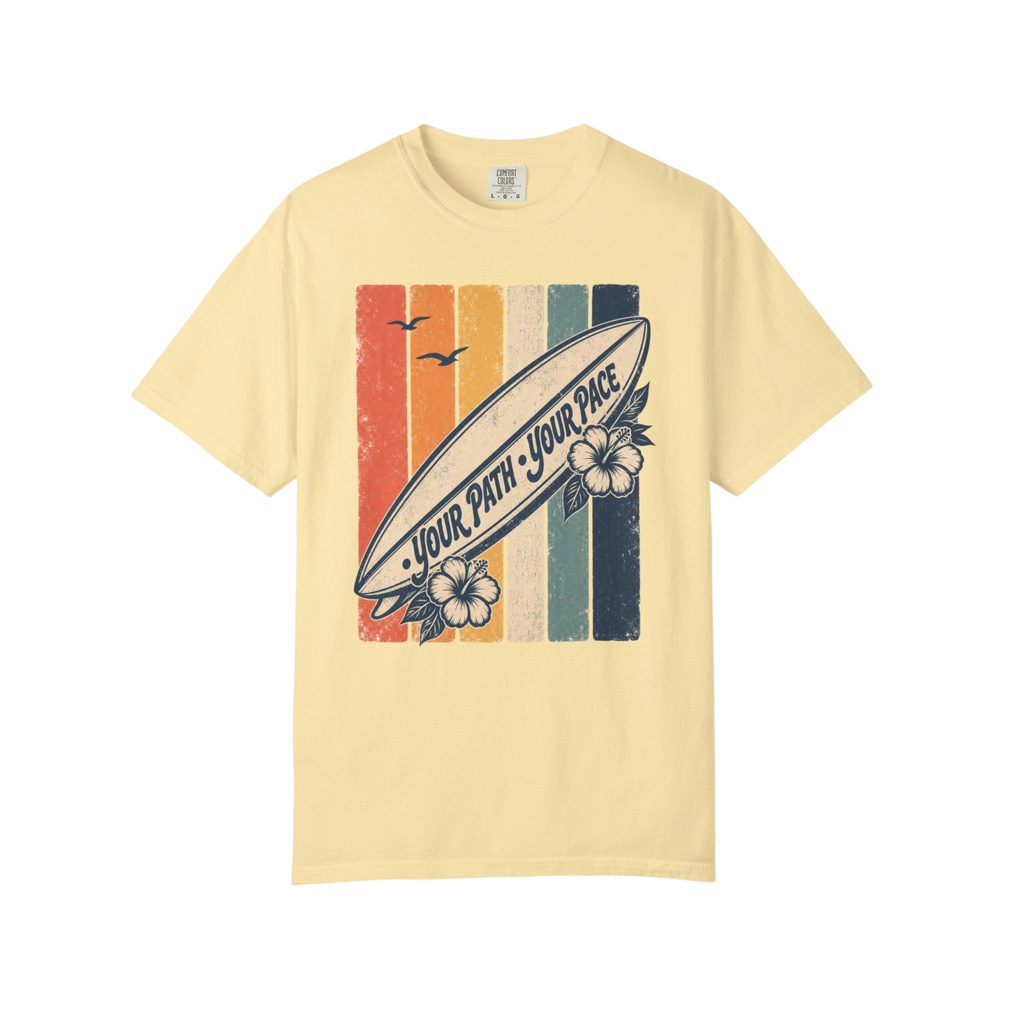 Surf Vintage Tee — “Your Path, Your Pace” Retro Beach T-Shirt
