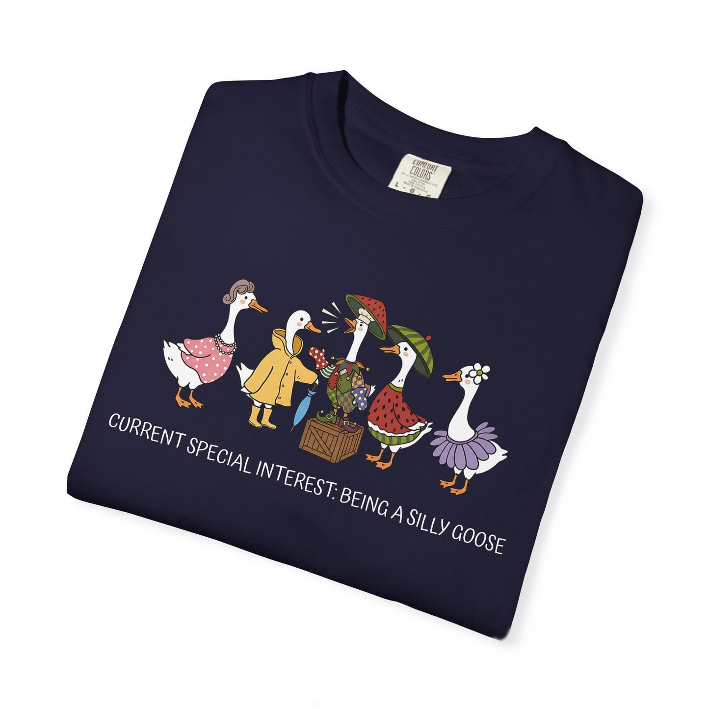 Silly Goose Special Interest Cartoon Graphic T-Shirt — Cute Vintage-style Goose Tee