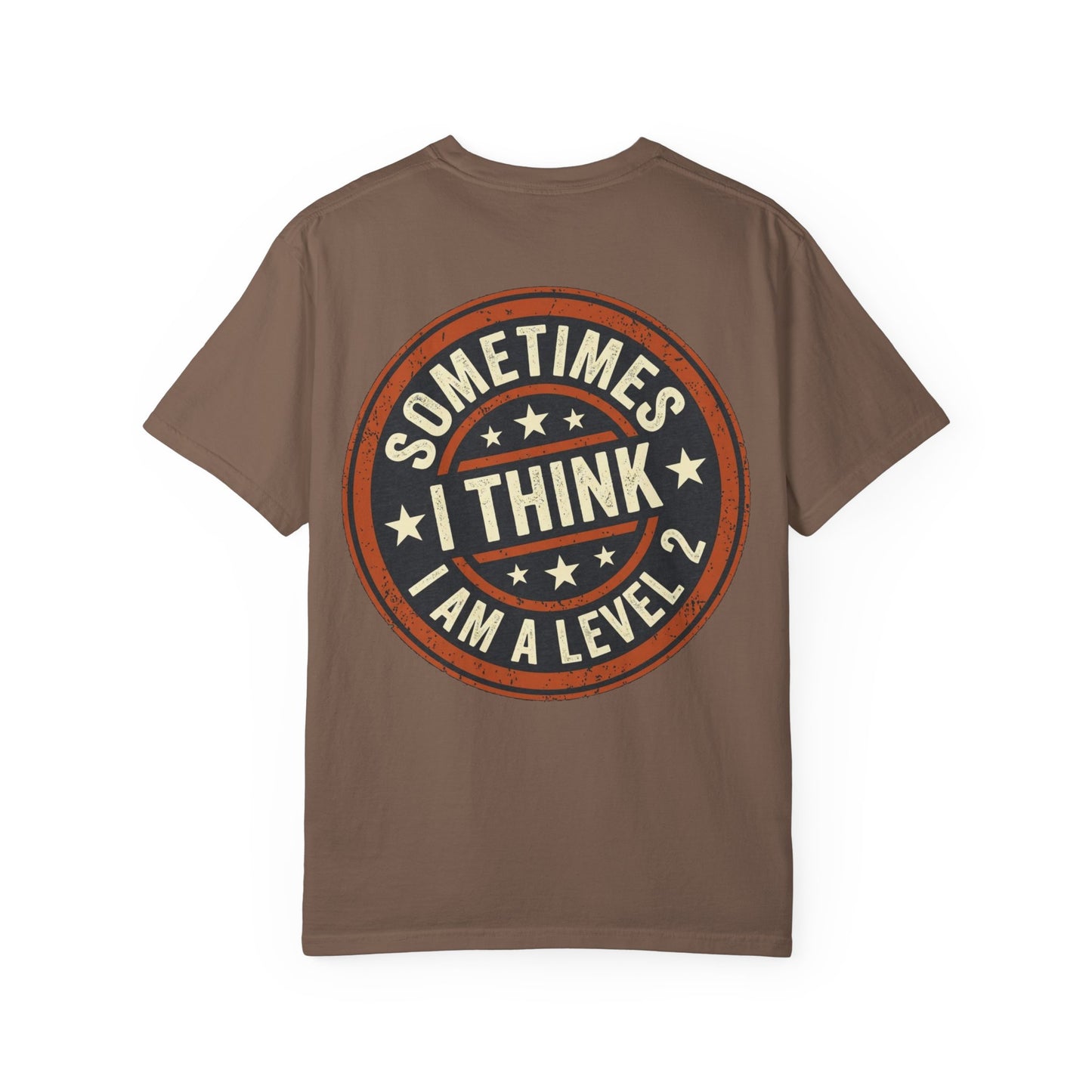Sometimes I think I Am A Level 2 Tee Shirt -PRINT ON BACK- Comical T-Shirt -ASD Levels image