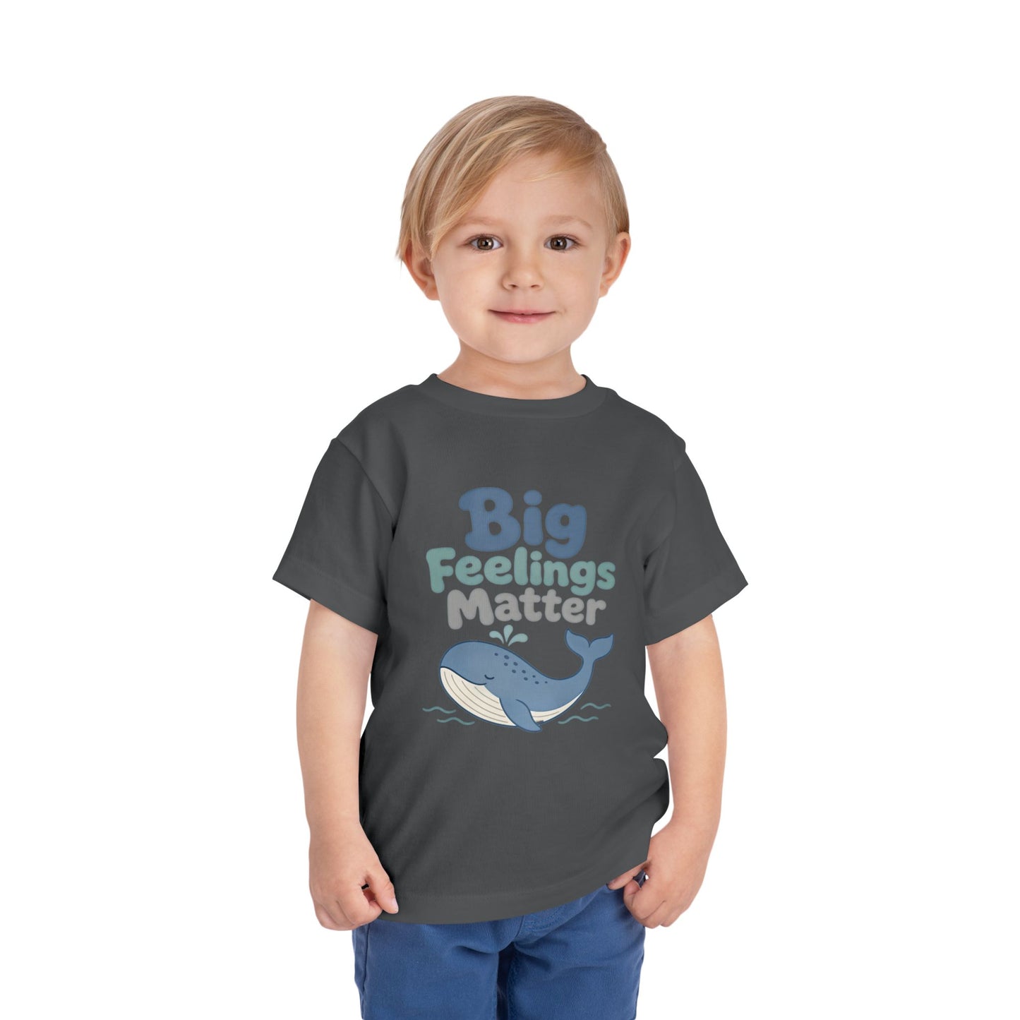 Big Feelings Matter Toddler Tee — Cute Whale Emotional Support Shirt image 18