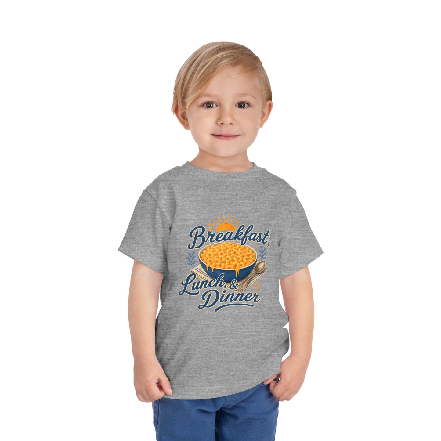 "Breakfast, Lunch & Dinner" Mac and Cheese Kids Shirt Toddler Tee