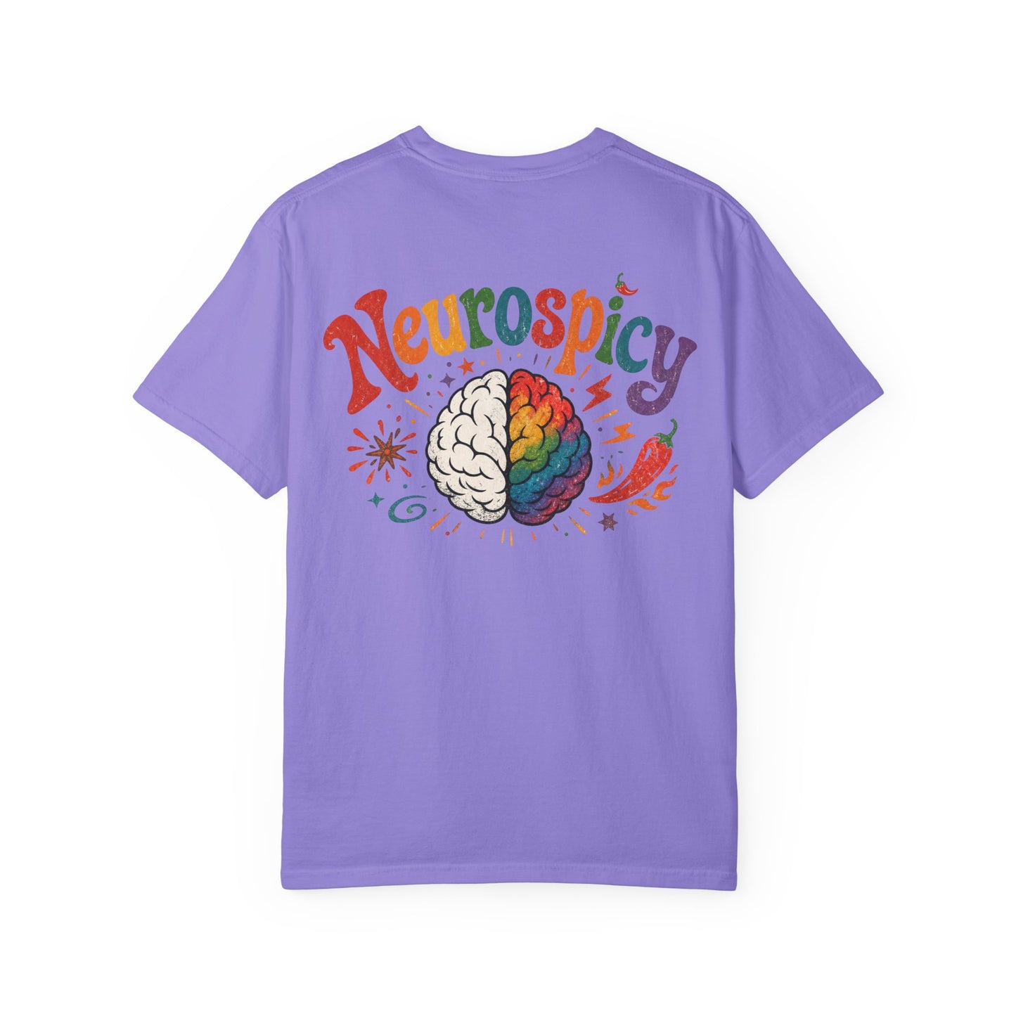 Neurospicy Rainbow Brain T-Shirt Neurodivergent Life