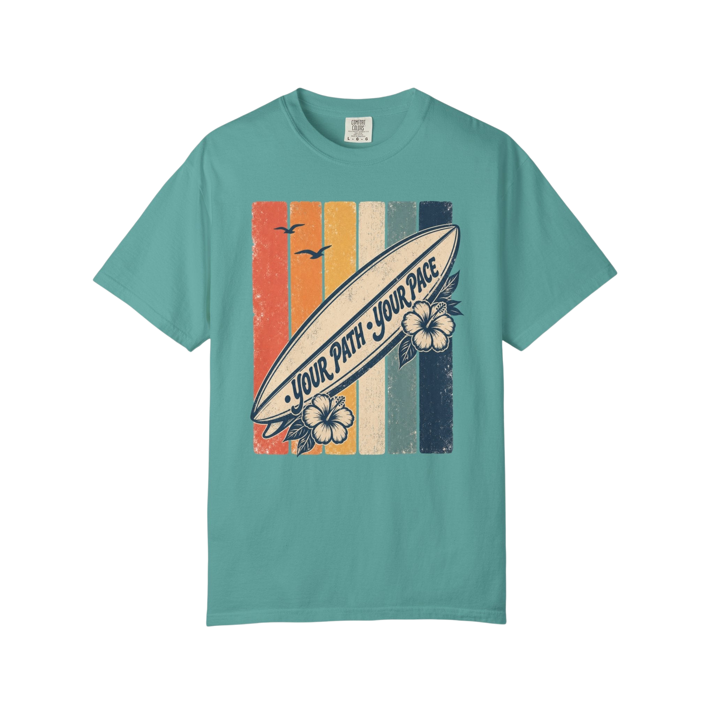 Surf Vintage Tee — “Your Path, Your Pace” Retro Beach T-Shirt