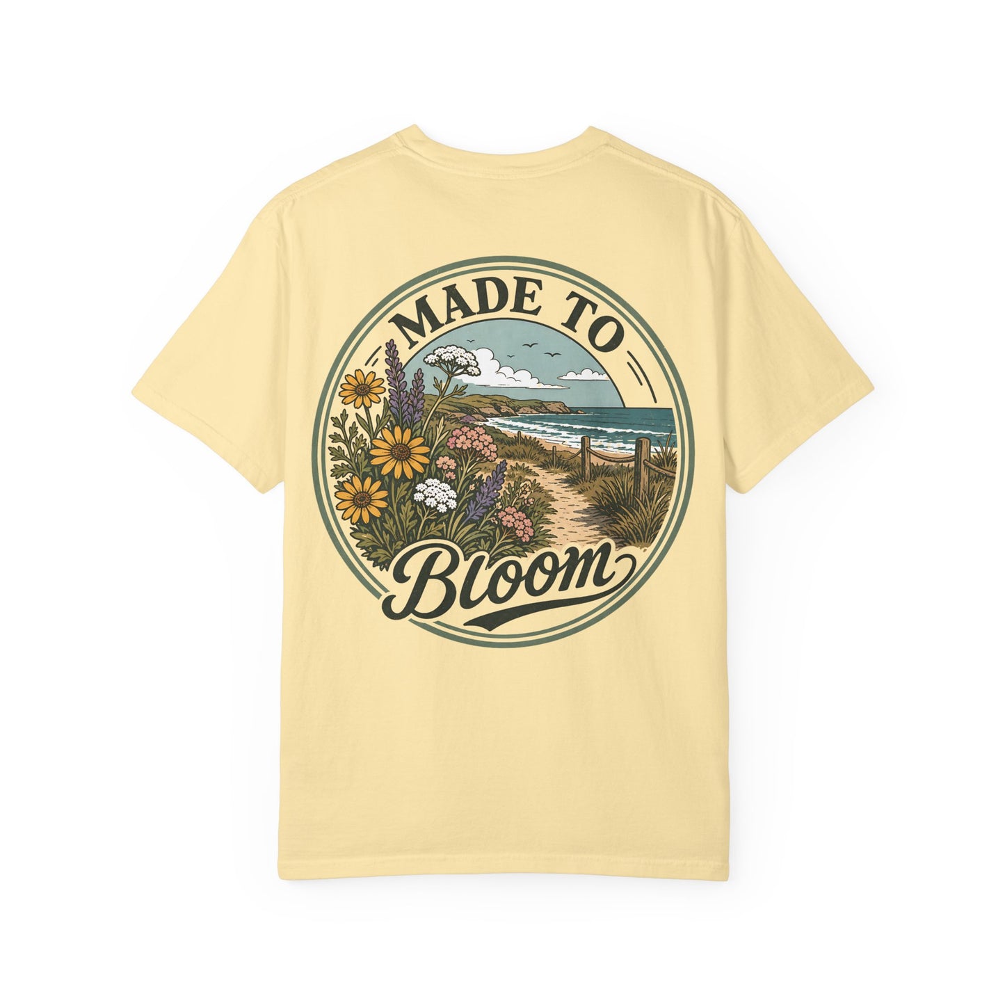 Made to Bloom T‑Shirt — Vintage Coastal Floral Graphic Tee