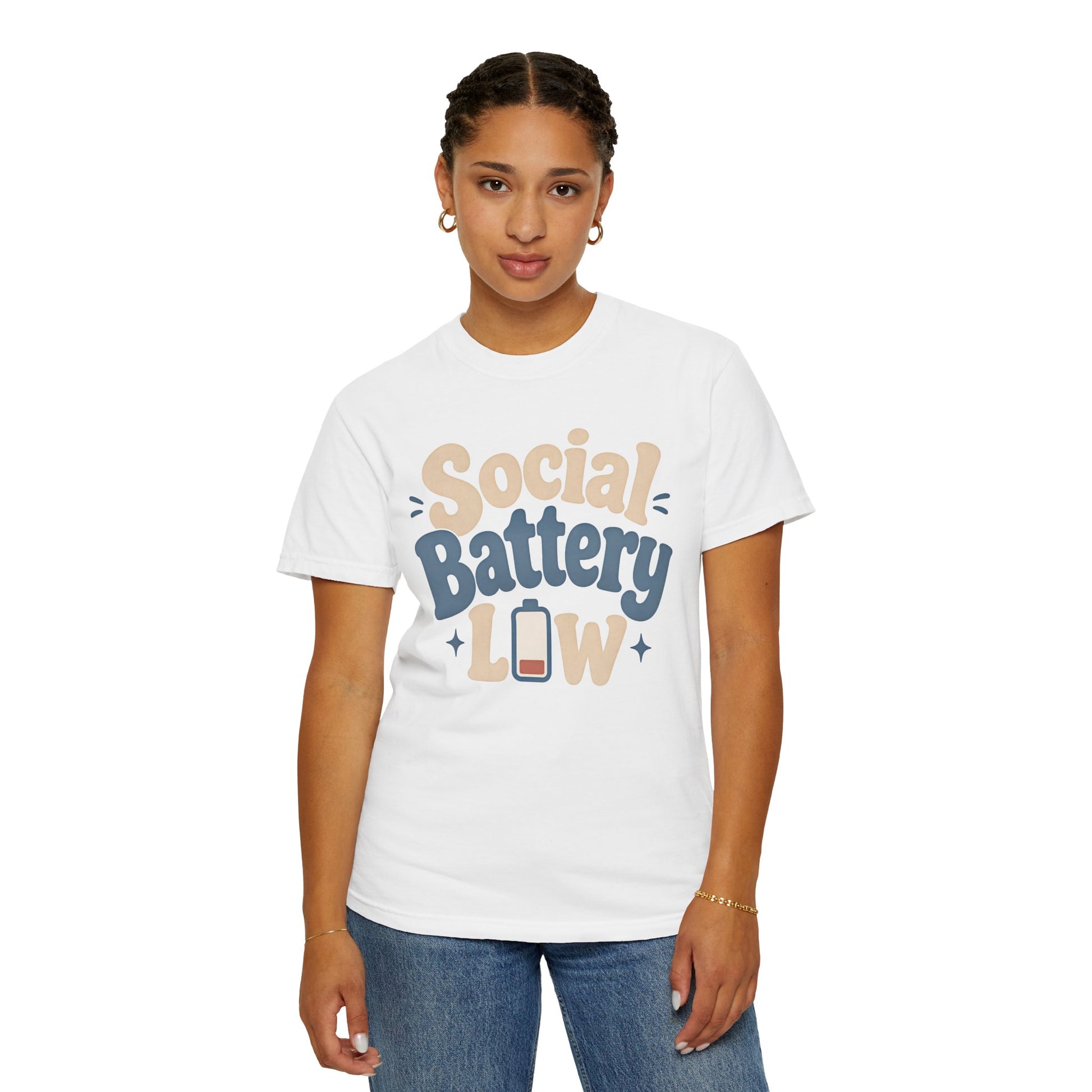 Social Battery Low T-Shirt — Funny Introvert Graphic Tee image 3