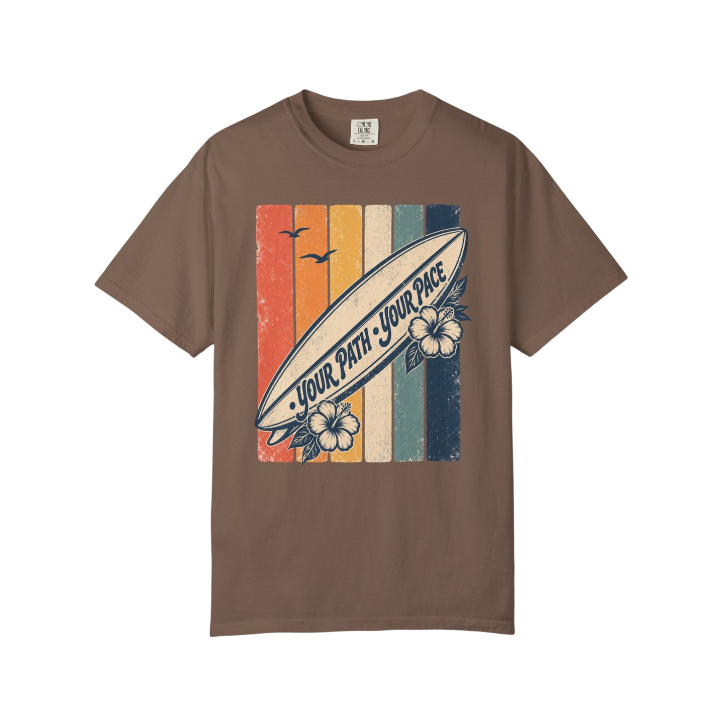 Surf Vintage Tee — “Your Path, Your Pace” Retro Beach T-Shirt