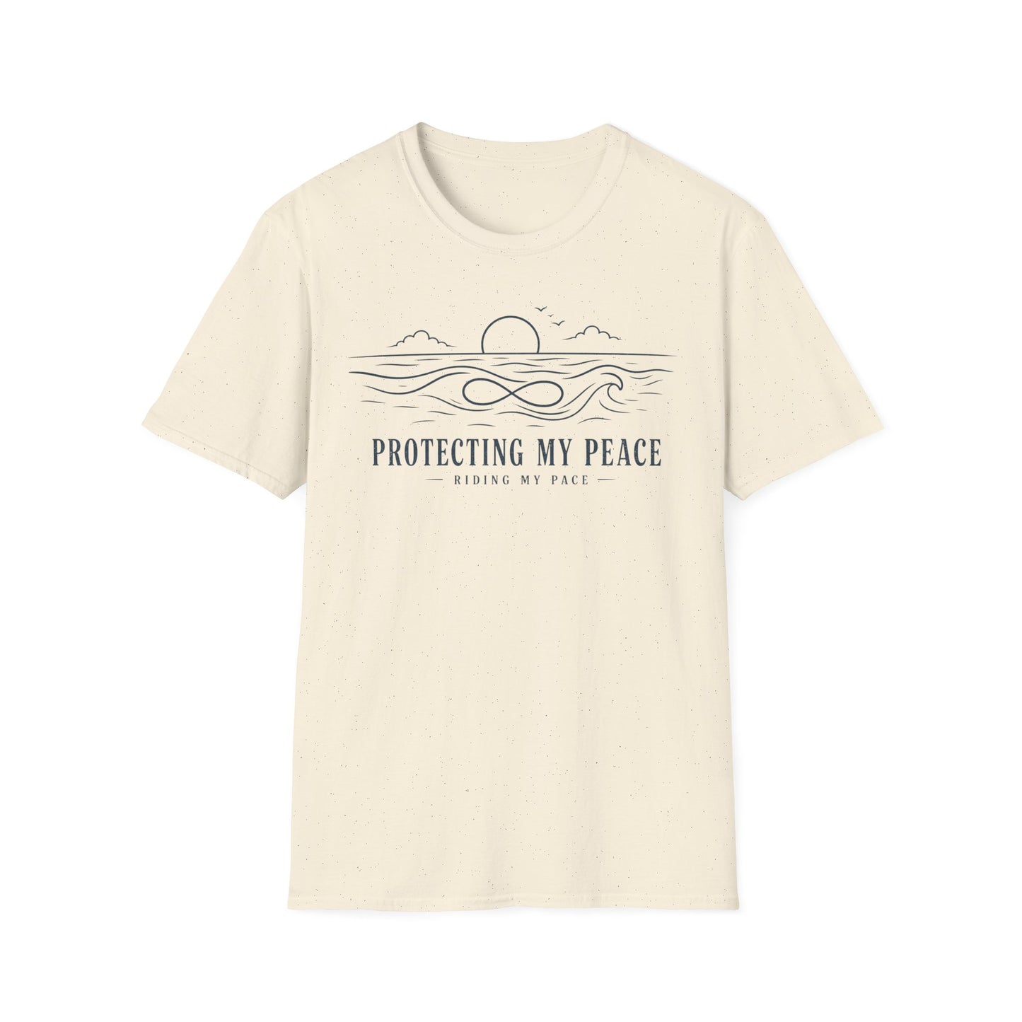 "Protecting My Peace" Ocean Sunset Minimalist Line Art T-Shirt