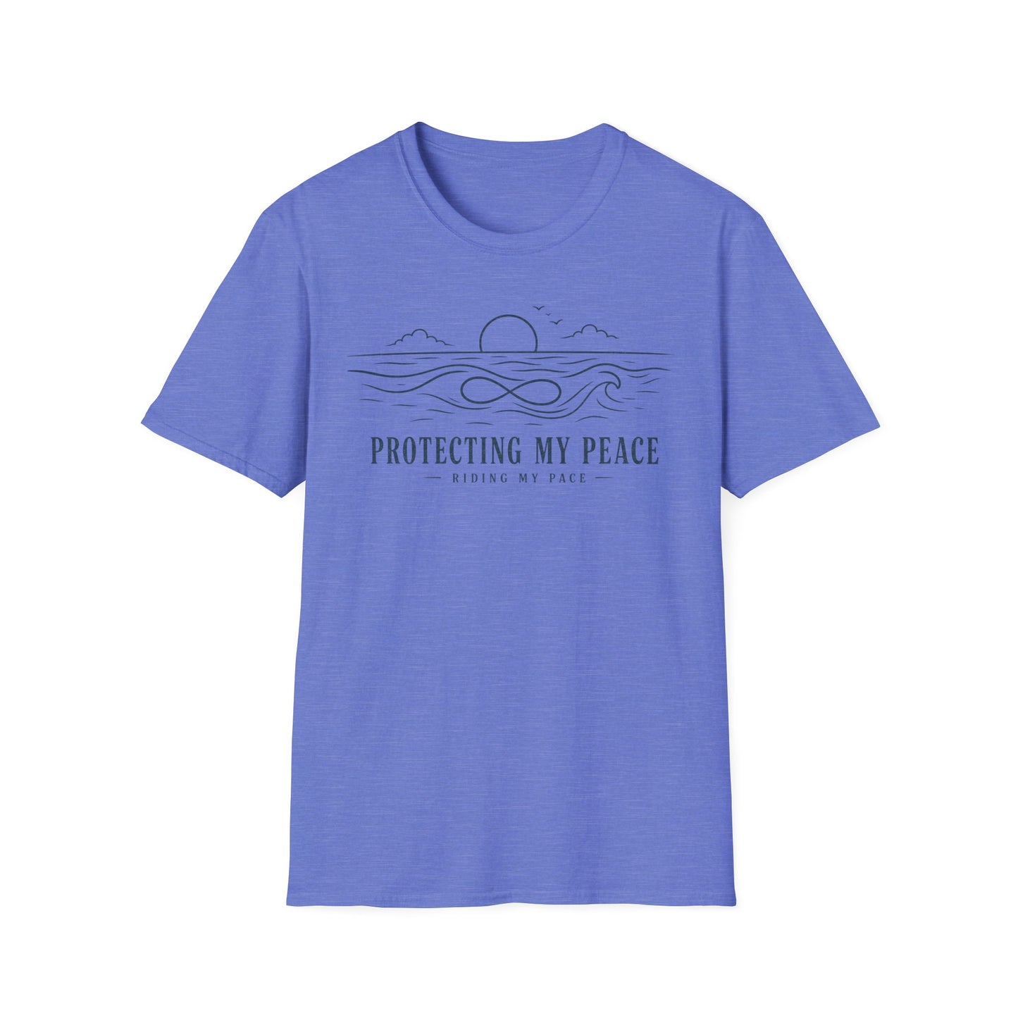 "Protecting My Peace" Ocean Sunset Minimalist Line Art T-Shirt