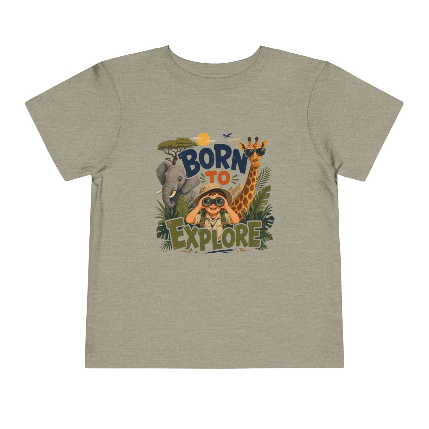 Born to Explore Toddler Tee — Jungle Safari Graphic Shirt