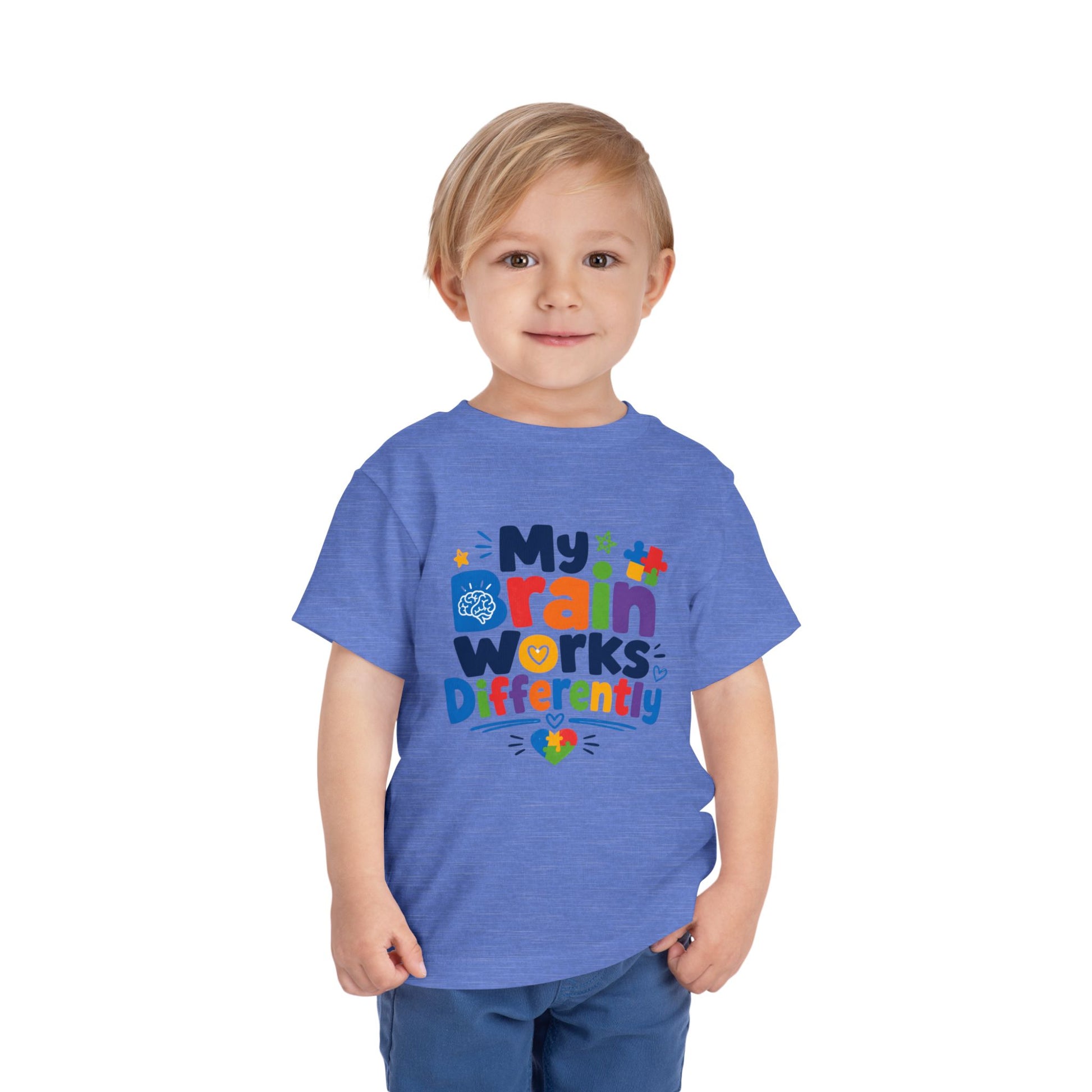 Toddler Tee — "My Brain Works Differently" Autism Awareness Kids Shirt image 25