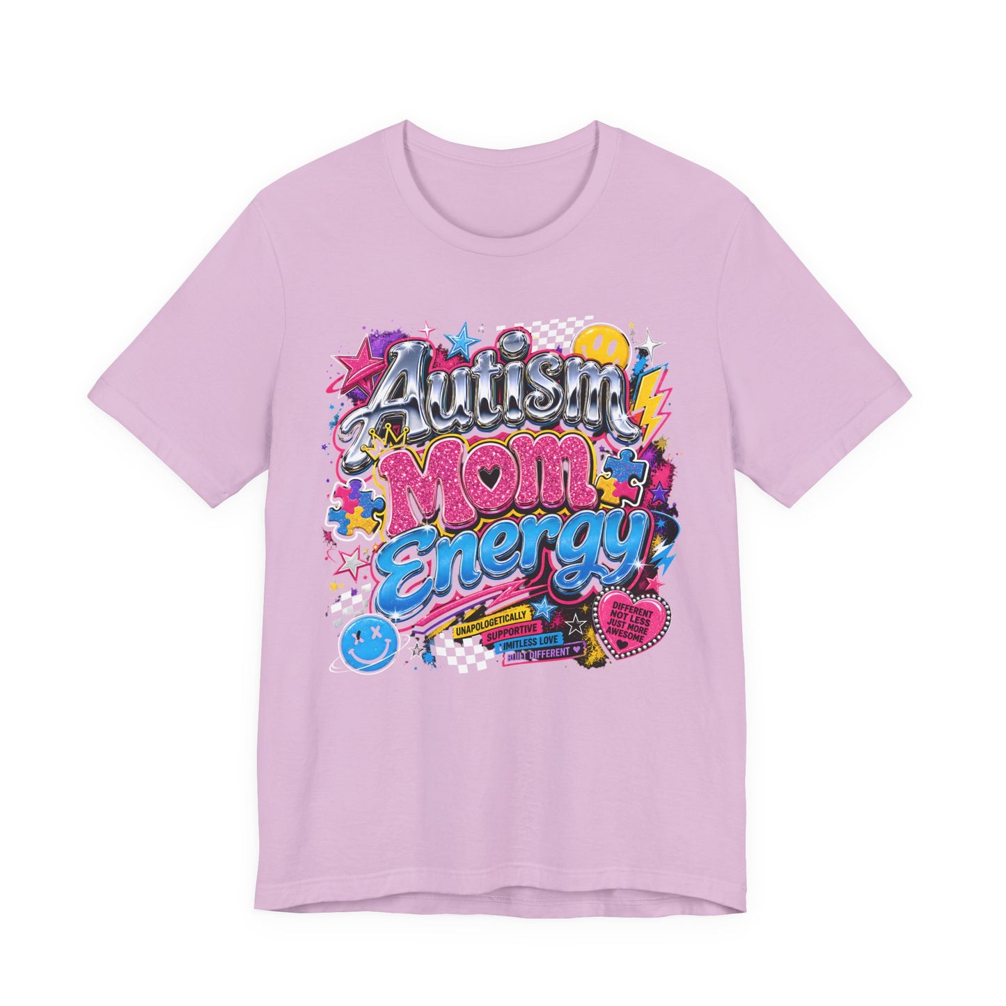 Autism Mom Energy T-Shirt — Colorful Supportive Graphic Tee for Autism Awareness image