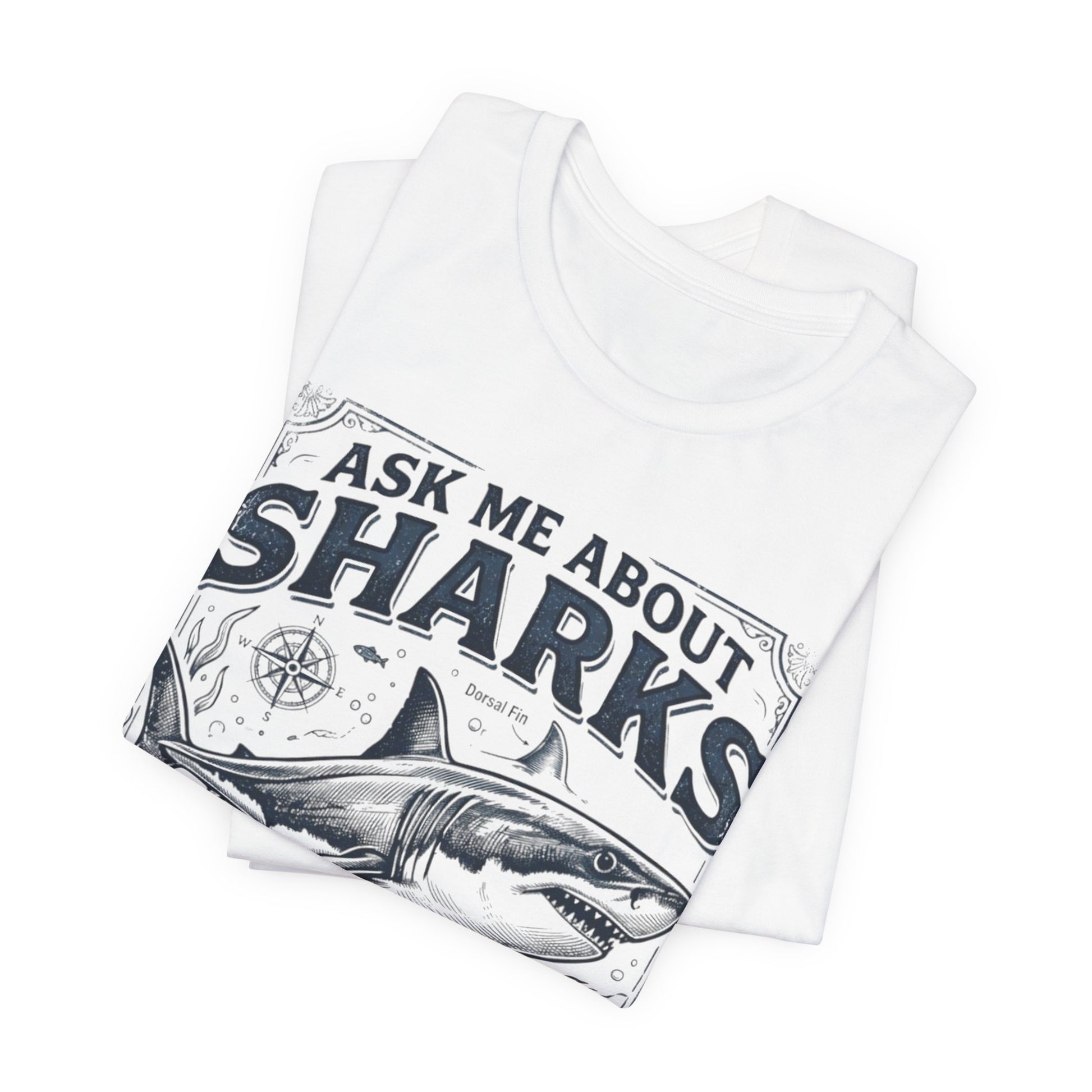 Ask Me About Sharks Tee Shirt — Great White Shark Marine Biology Tee image 2
