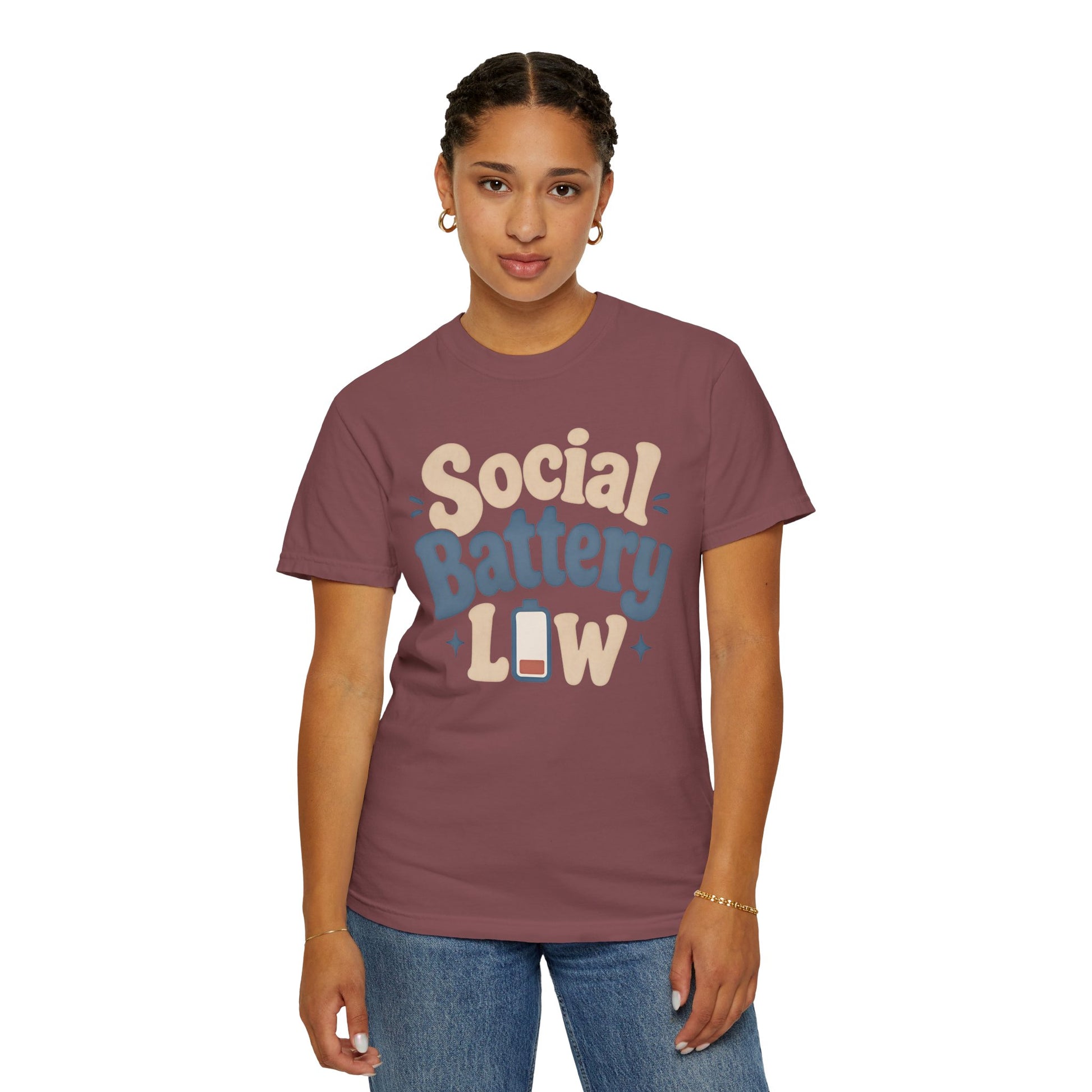 Social Battery Low T-Shirt — Funny Introvert Graphic Tee image 7