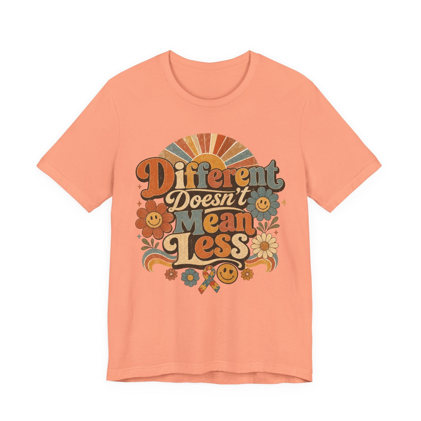 Different Doesn't Mean Less Retro Graphic Tee image 10