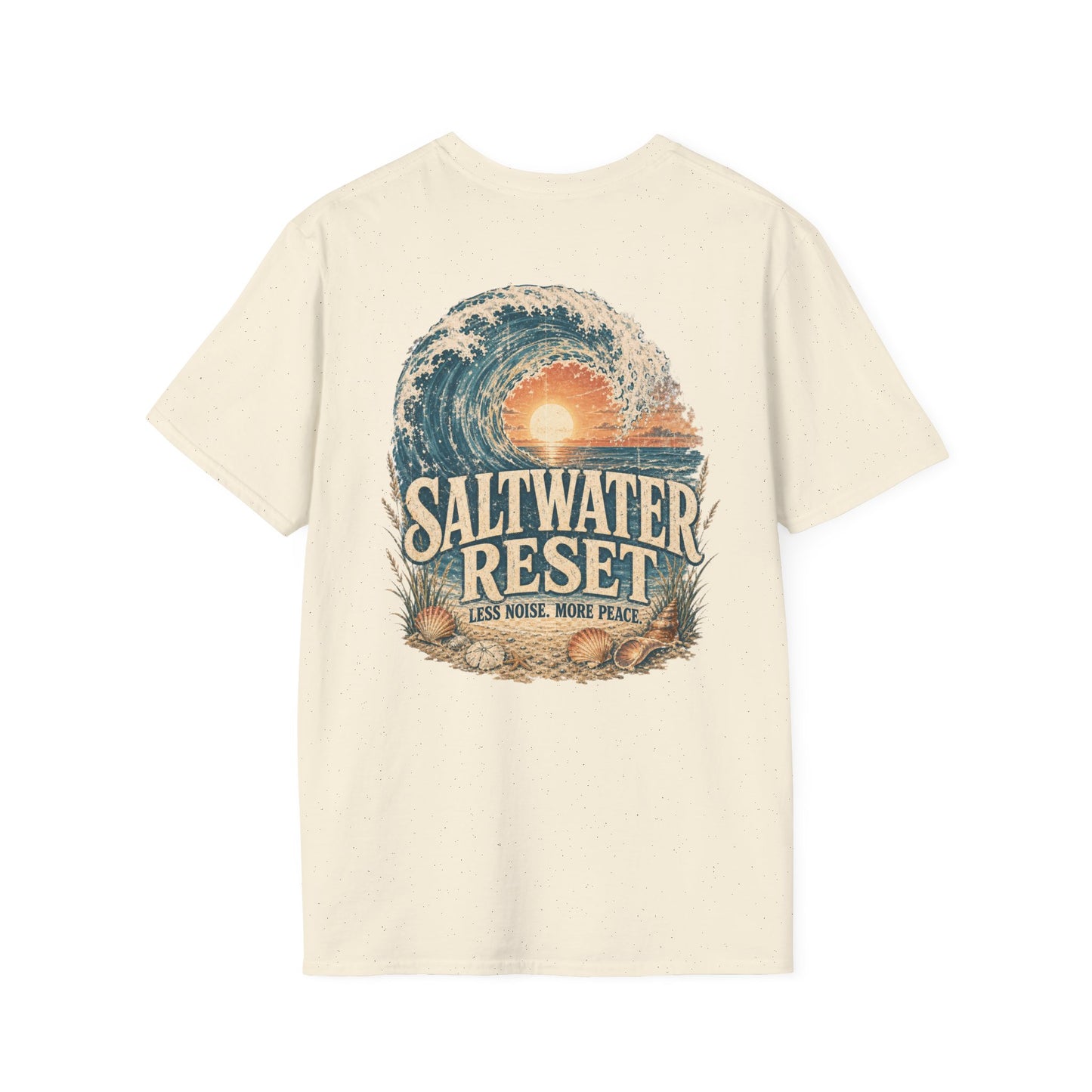 "Saltwater Reset" Retro Ocean Barrel Wave Sunset Graphic T-Shirt
